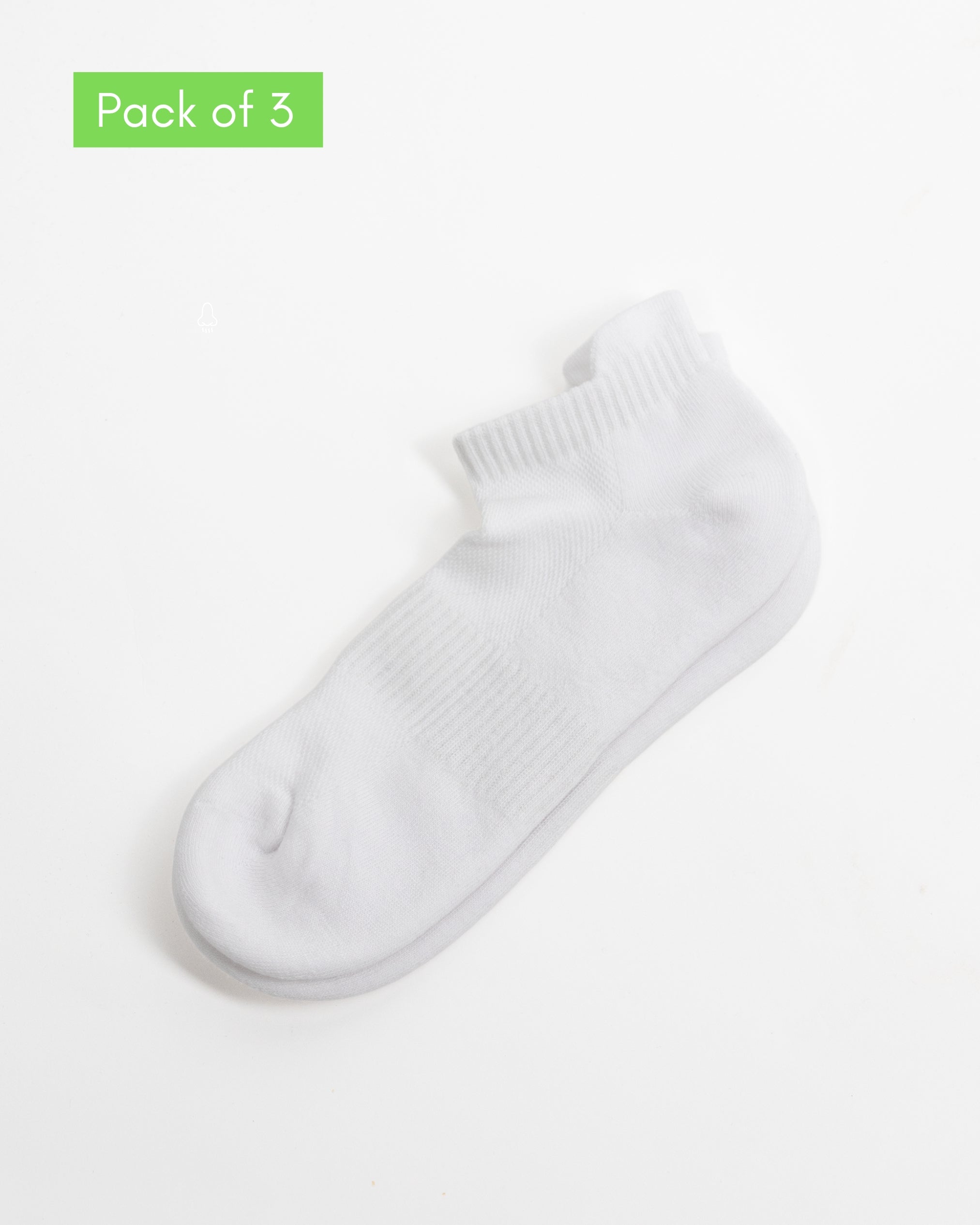 Active Odour Control Gym Ankle Socks – Pack of 3 | Breathable Gym Socks