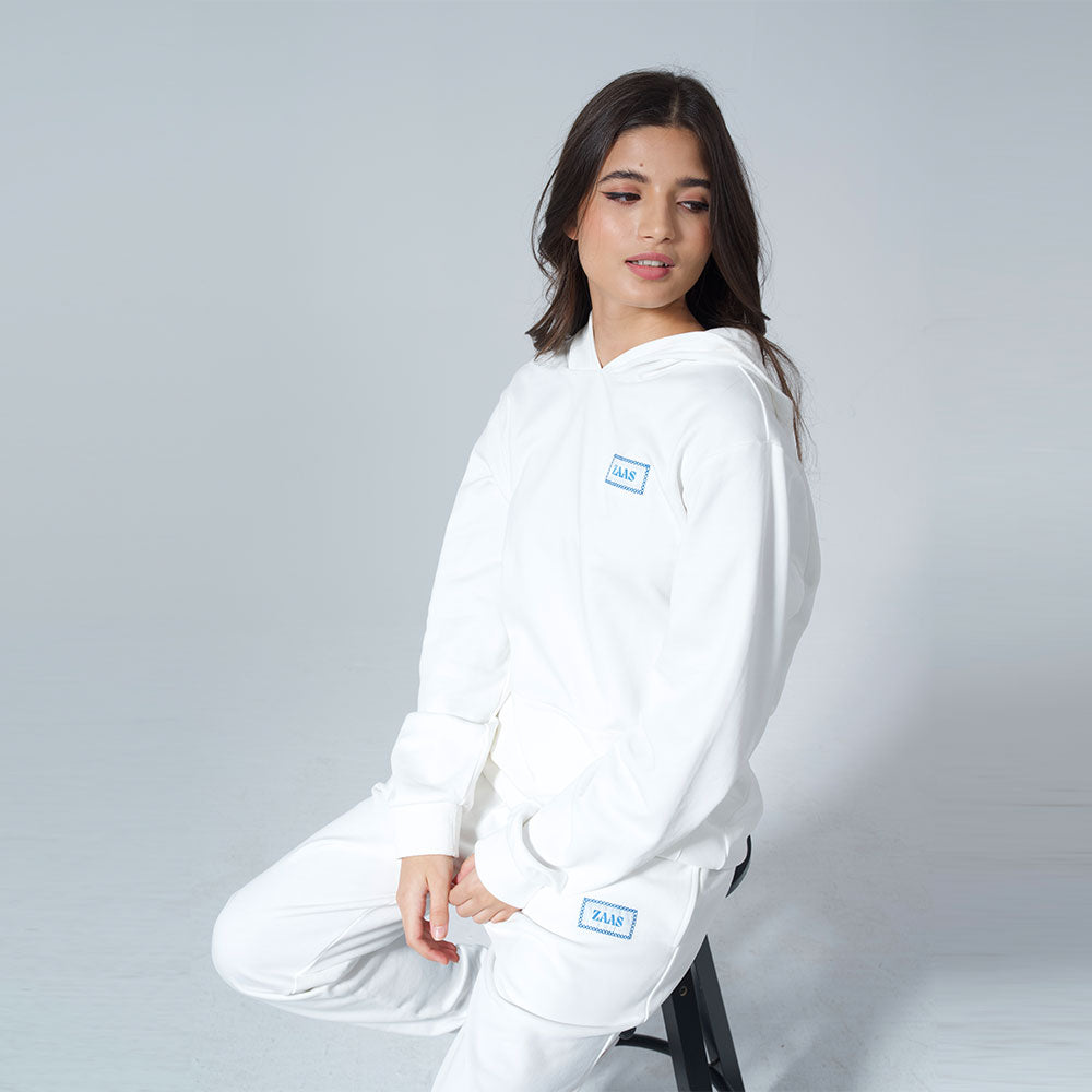 Be The Change White Hoodie and Sweatpants Set (SUSTAINABLE) – Eco-Friendly Casual Loungewear