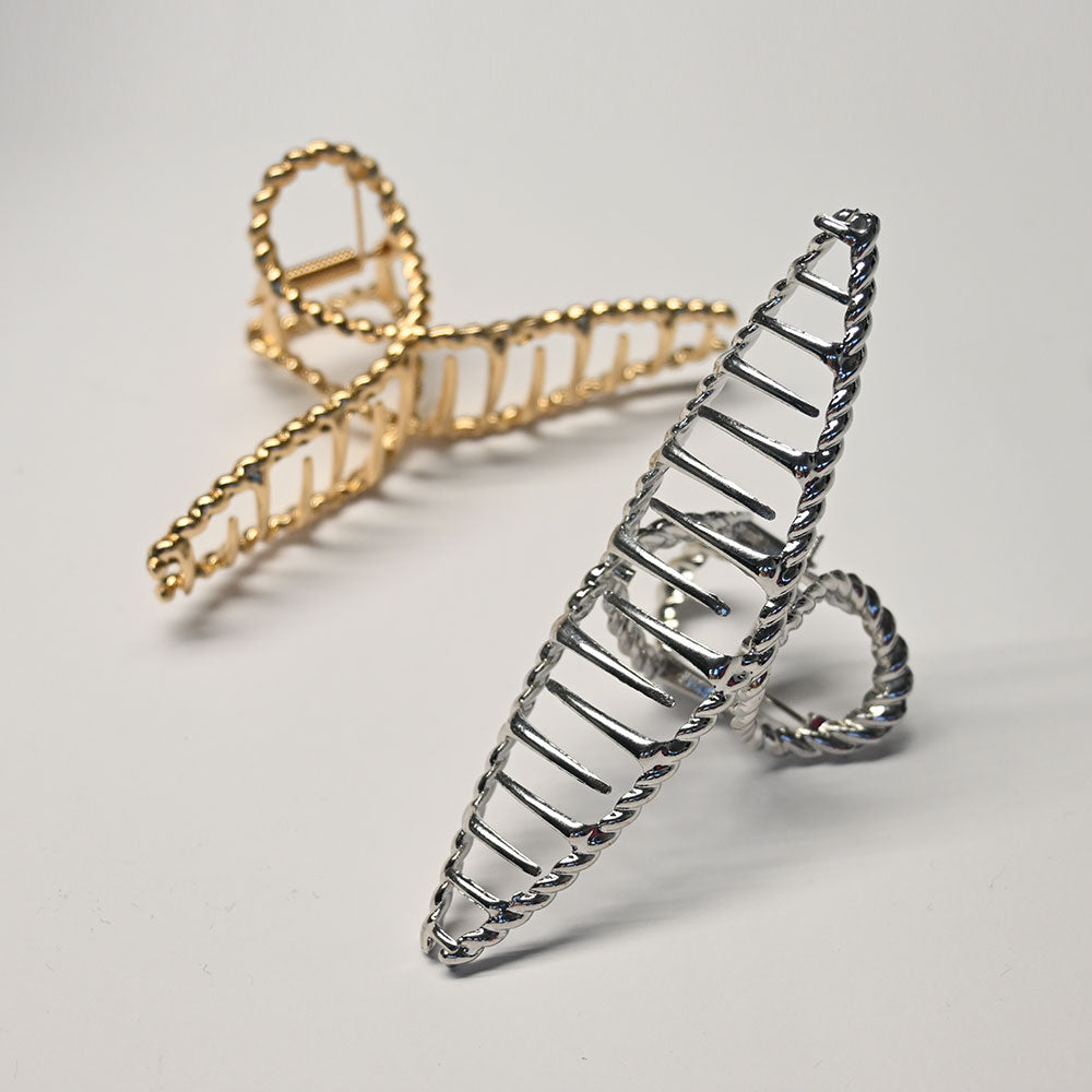 Gold & Silver Metal Hair Clip – Elegant Hair Accessories for Women (Pack of 2)