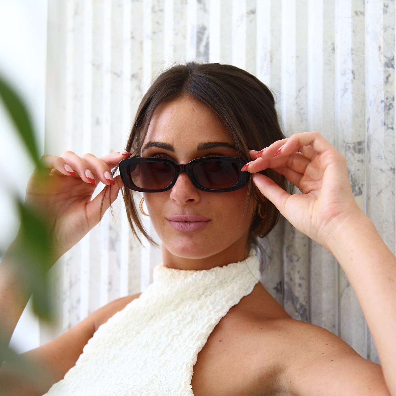 Tortoise Shell Retro Sunglasses – Small Rectangle UV400 Shades