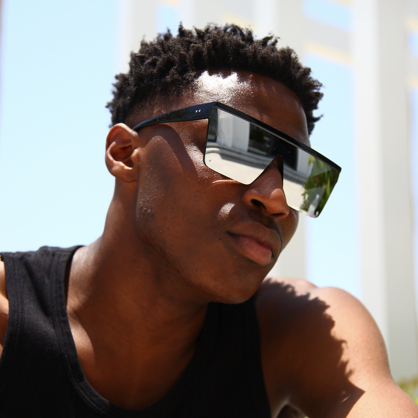 Oversized Mirror Square Sunglasses UV400 Unisex Shades – ZAAS