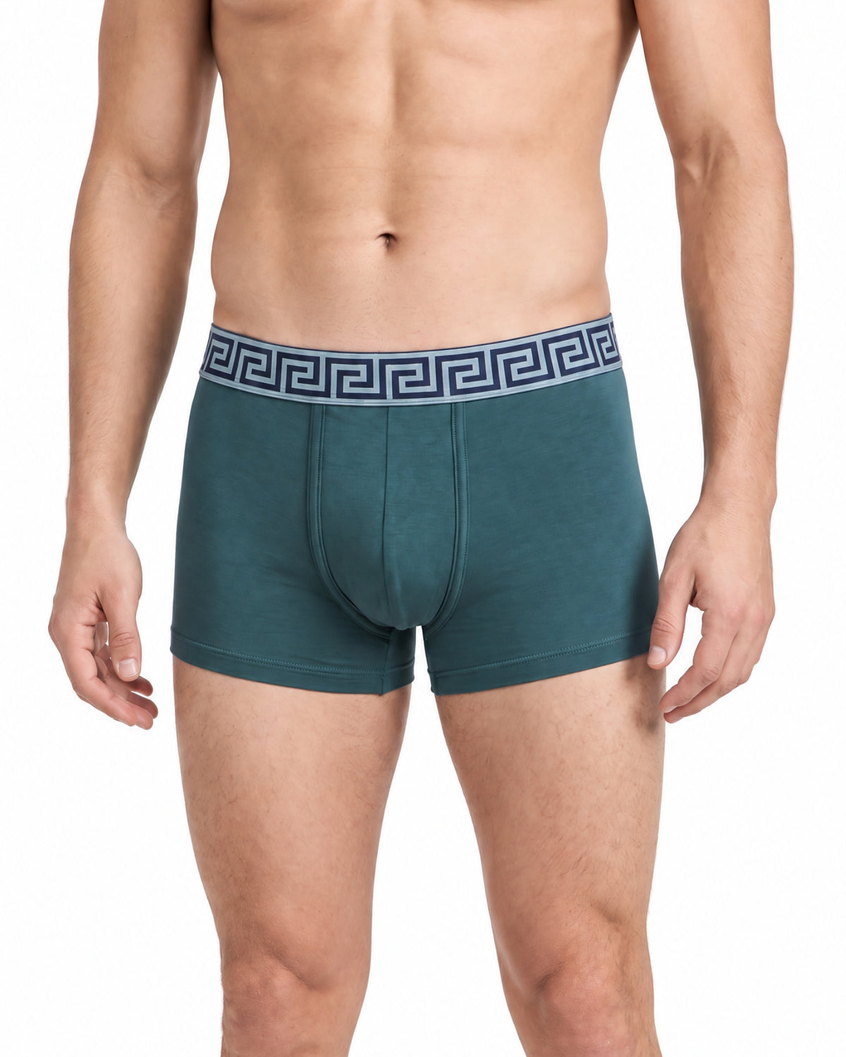 Geometric Luxe Comfort" Men's Trunks (Pack of 3) Green