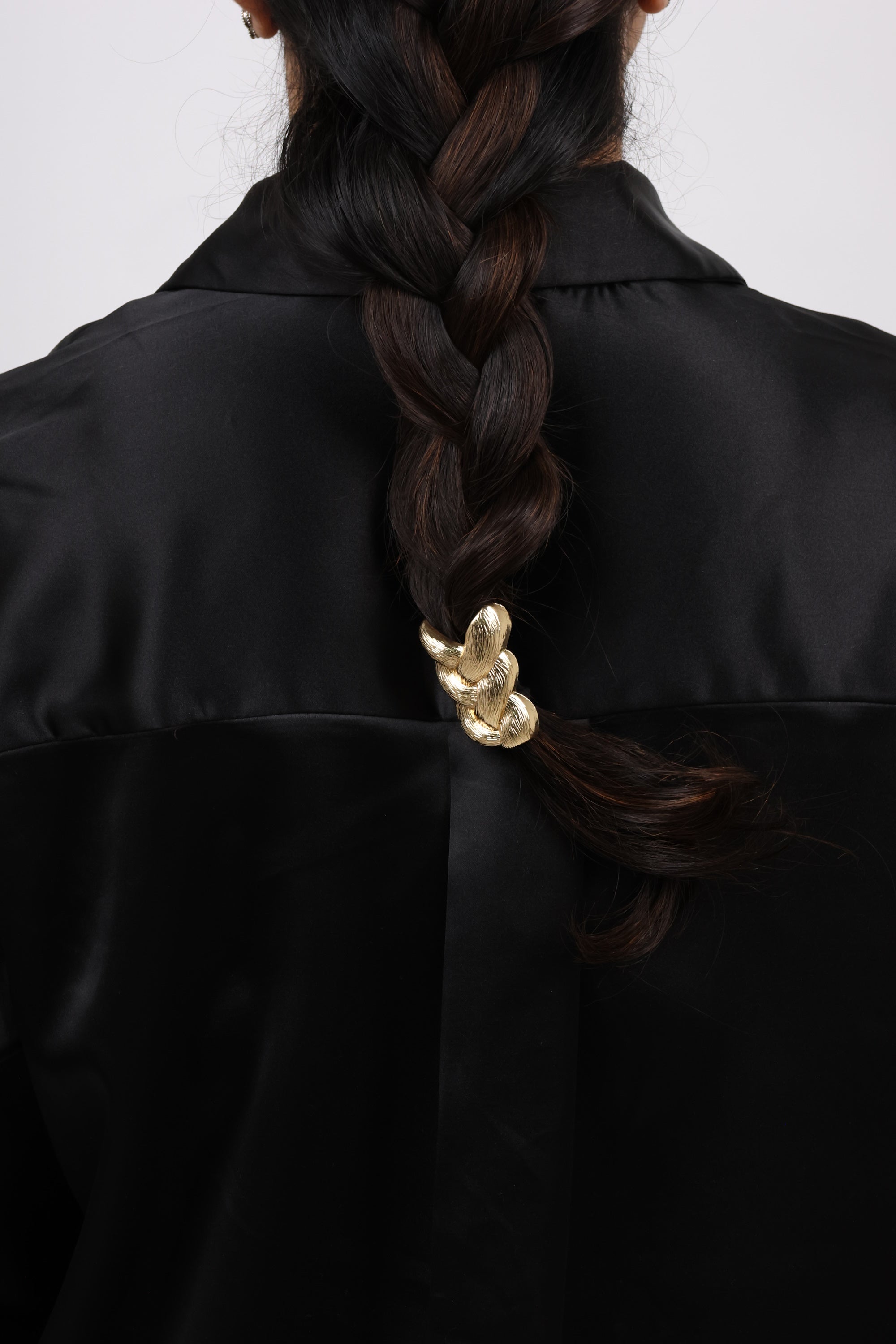 Braided Gold Ponytail Cuff Elastic