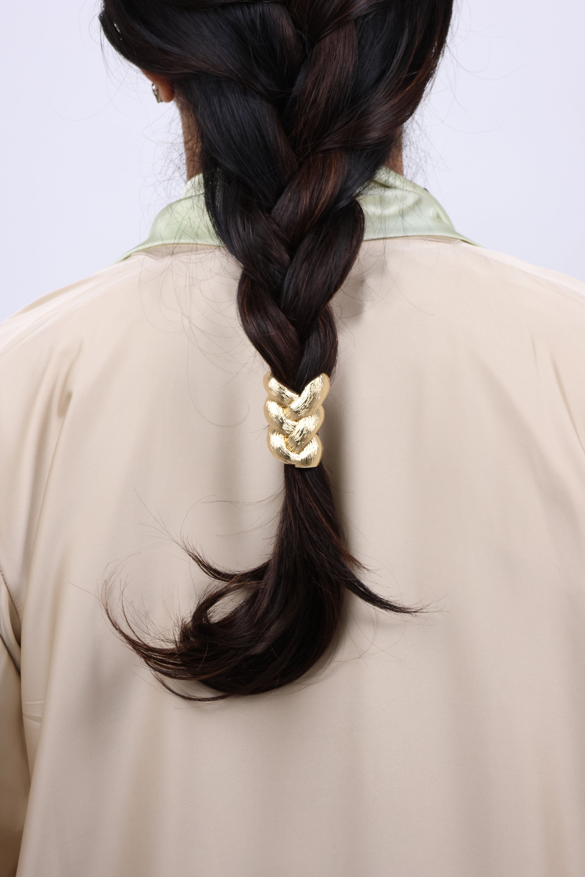 Braided Gold Ponytail Cuff Elastic