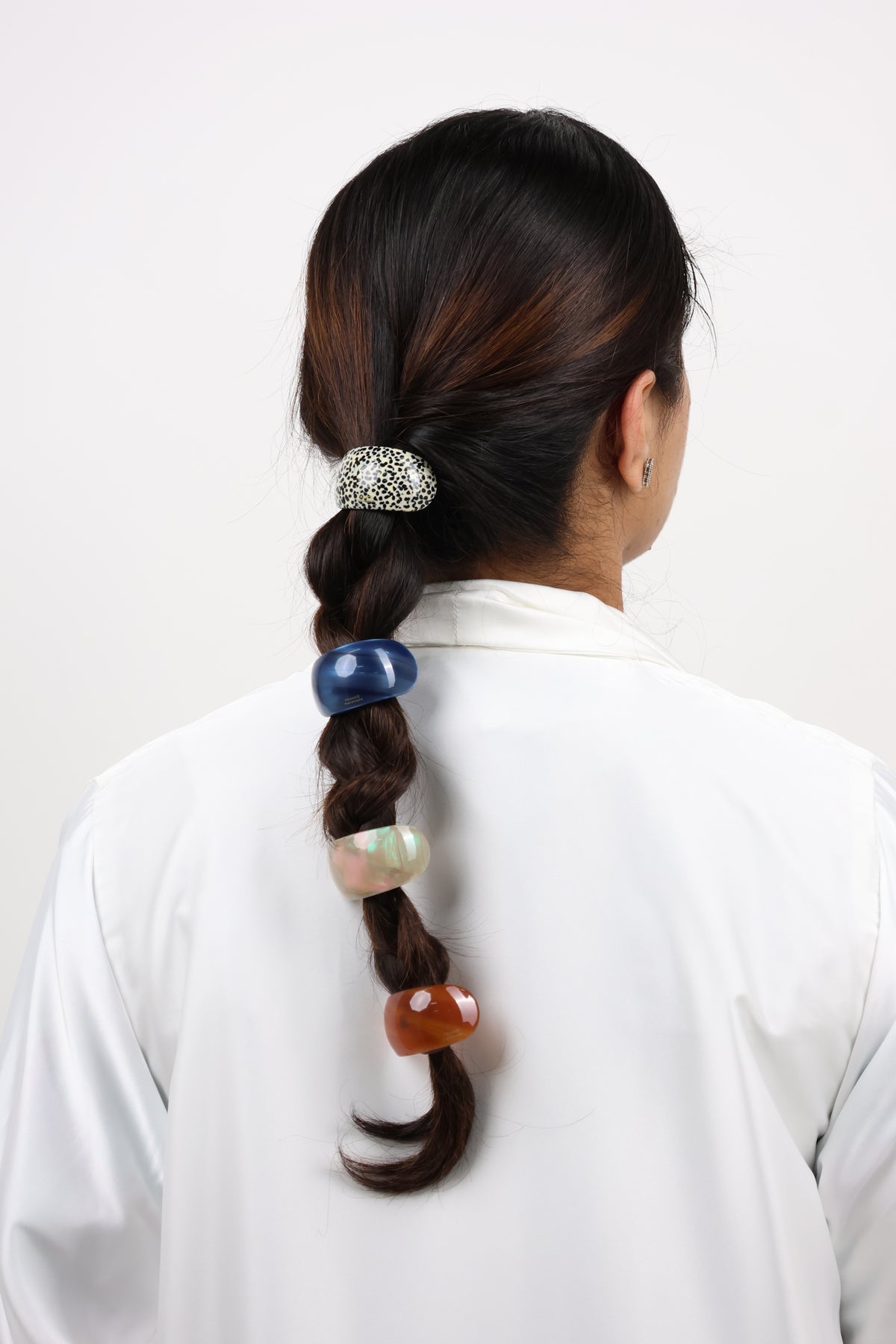 Blue Curved Resin Hair Tie Cuff