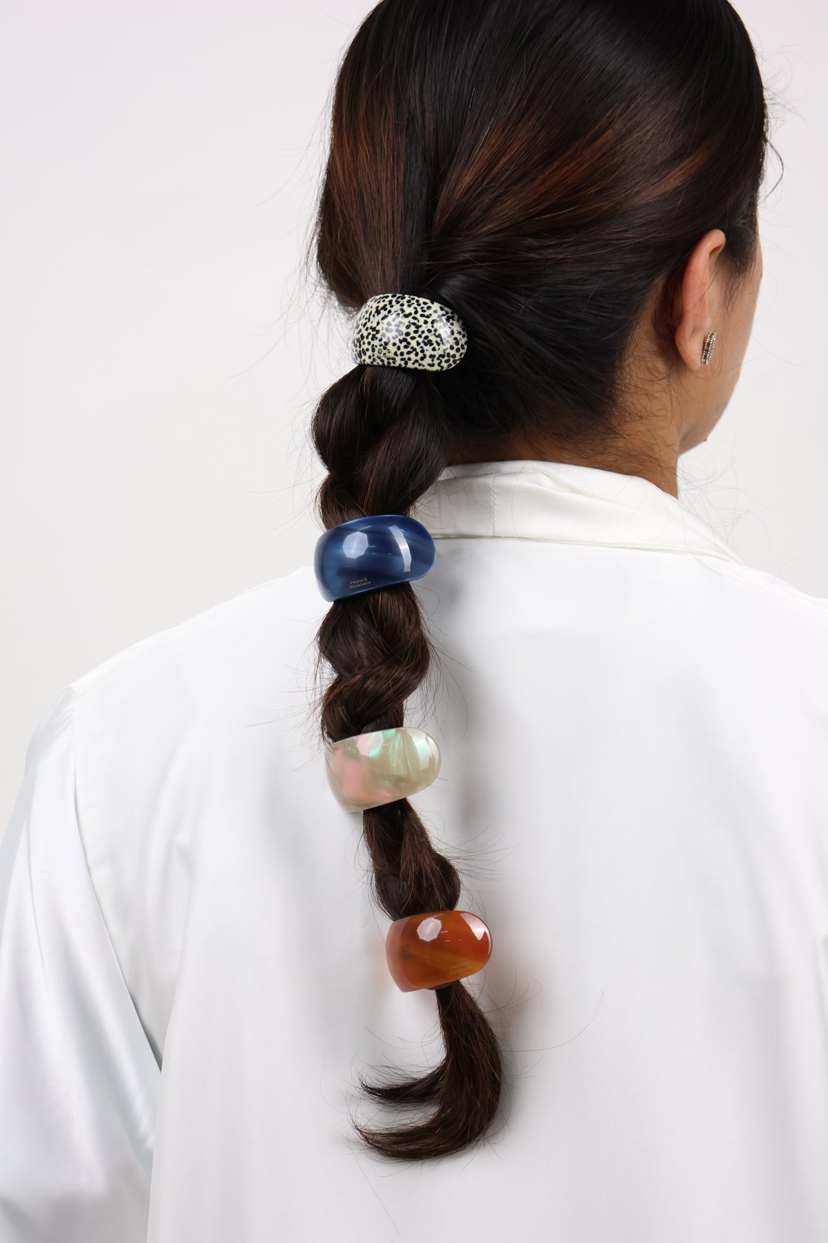 Blue Curved Resin Hair Tie Cuff