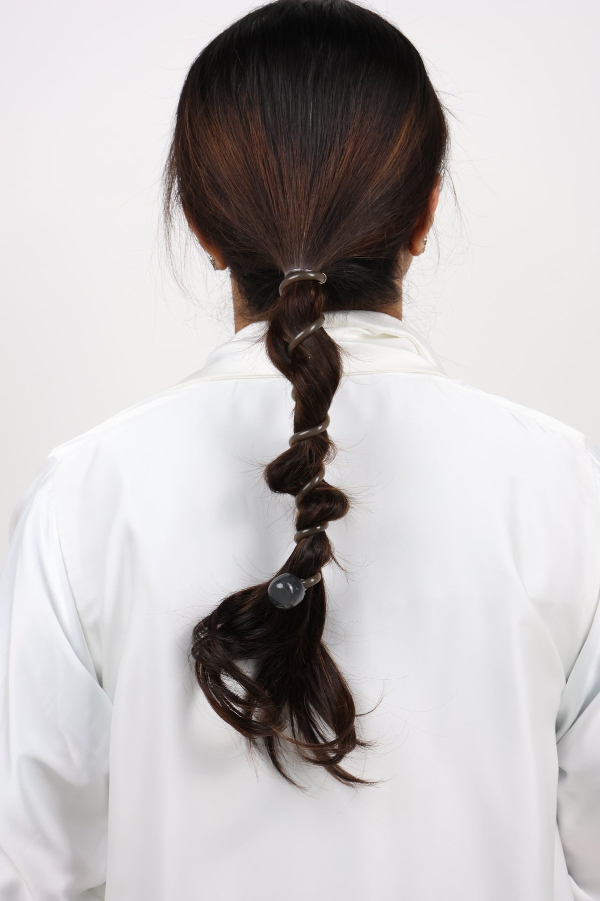 Amber Tortoiseshell Spiral Hair Wrap with Bead Accent
