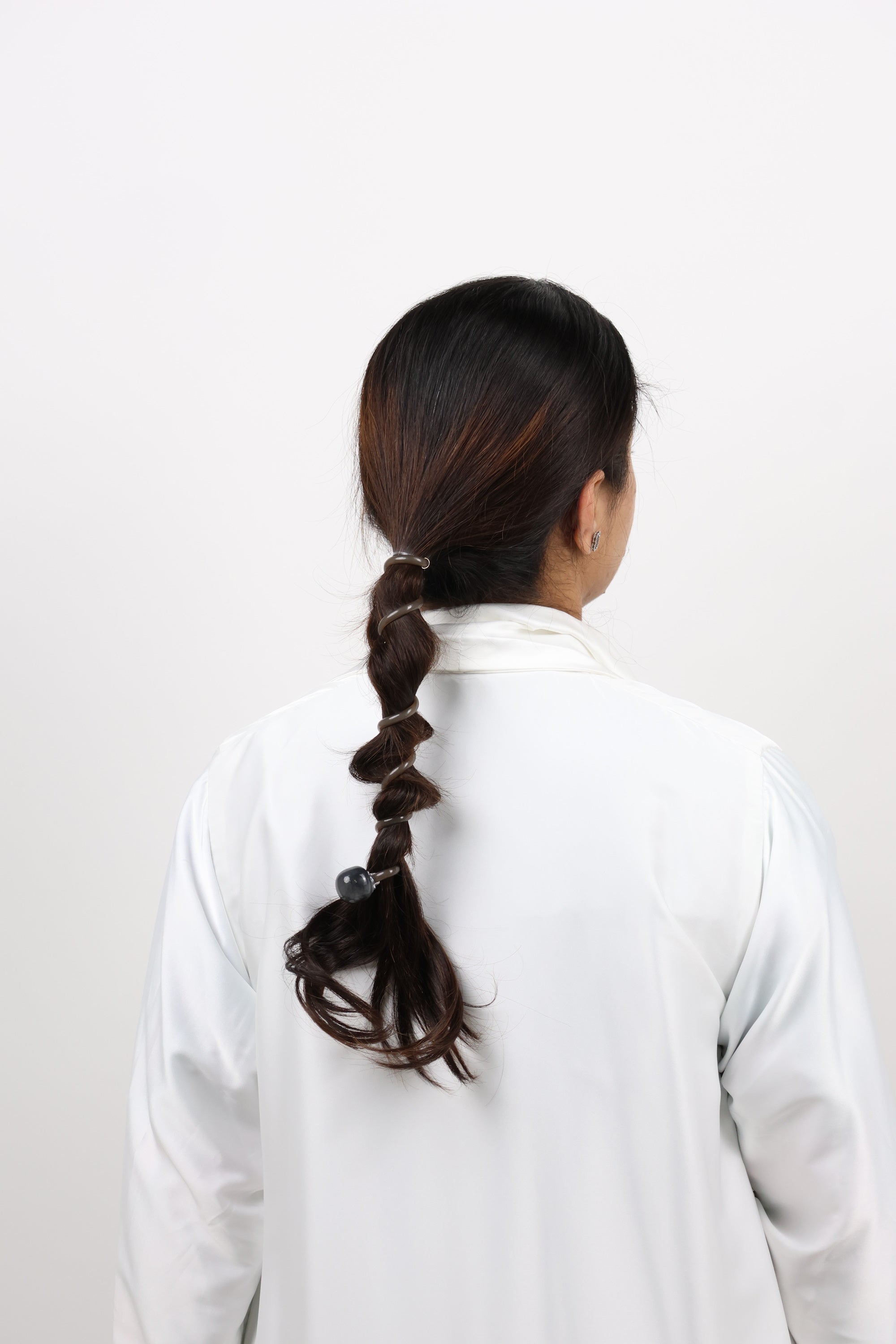 Amber Tortoiseshell Spiral Hair Wrap with Bead Accent