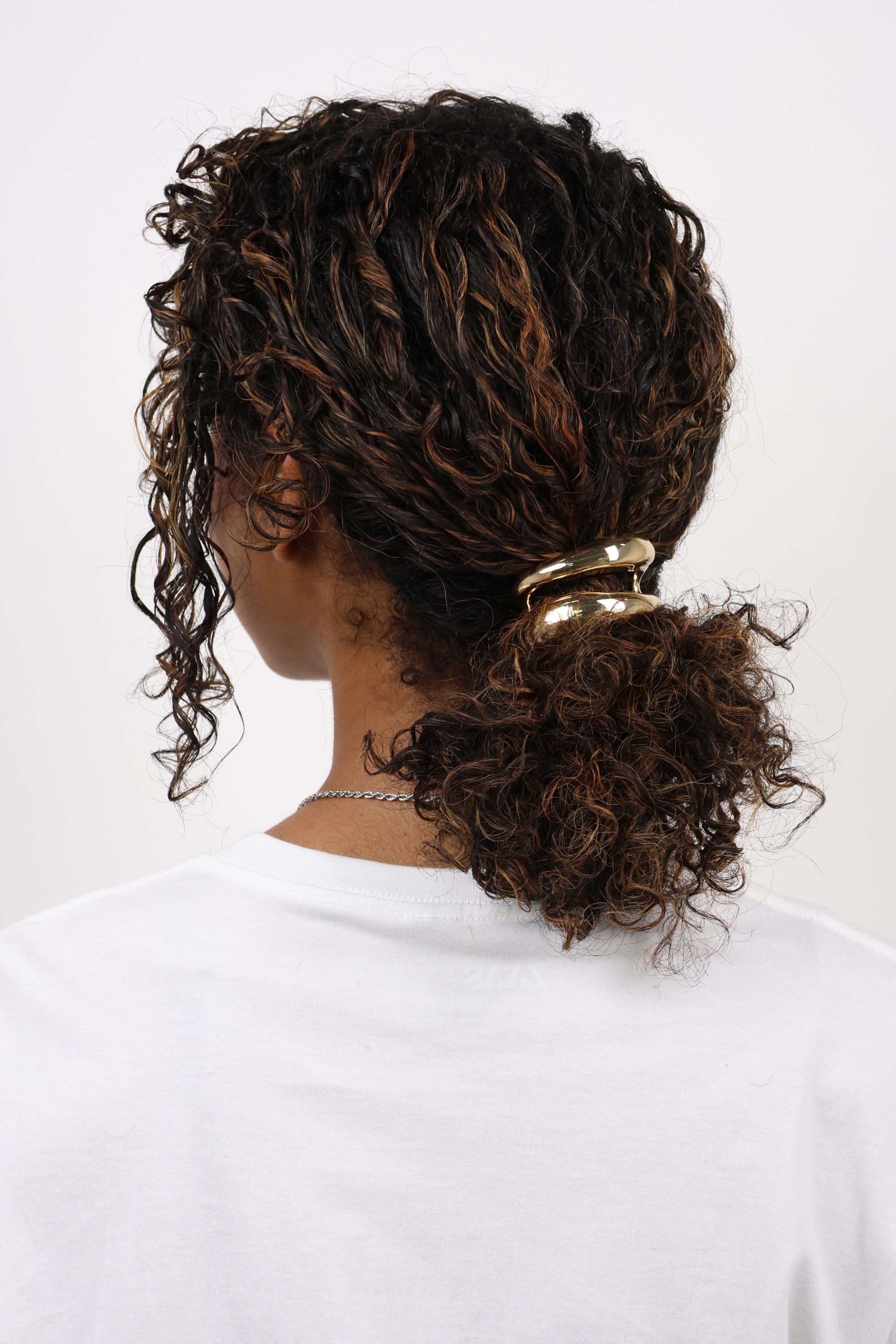 Metallic Gold Sculptural Wave Hair Elastic Tie