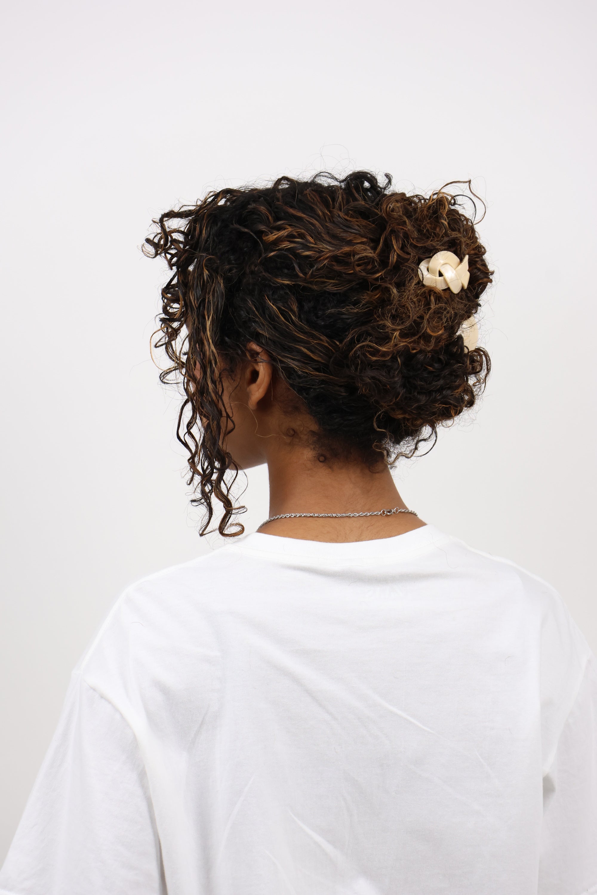 Cream Curved Resin Hair Tie Cuff