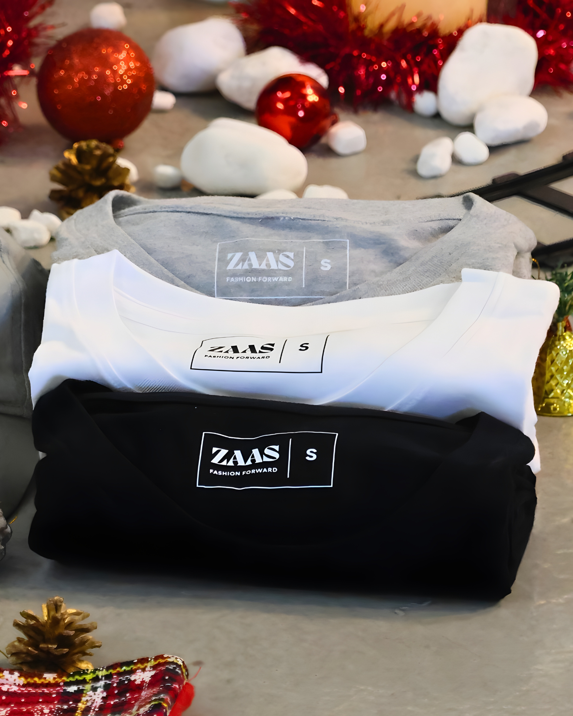 3 Pcs T-Shirt Combo, Grey Cap Christmas Gift