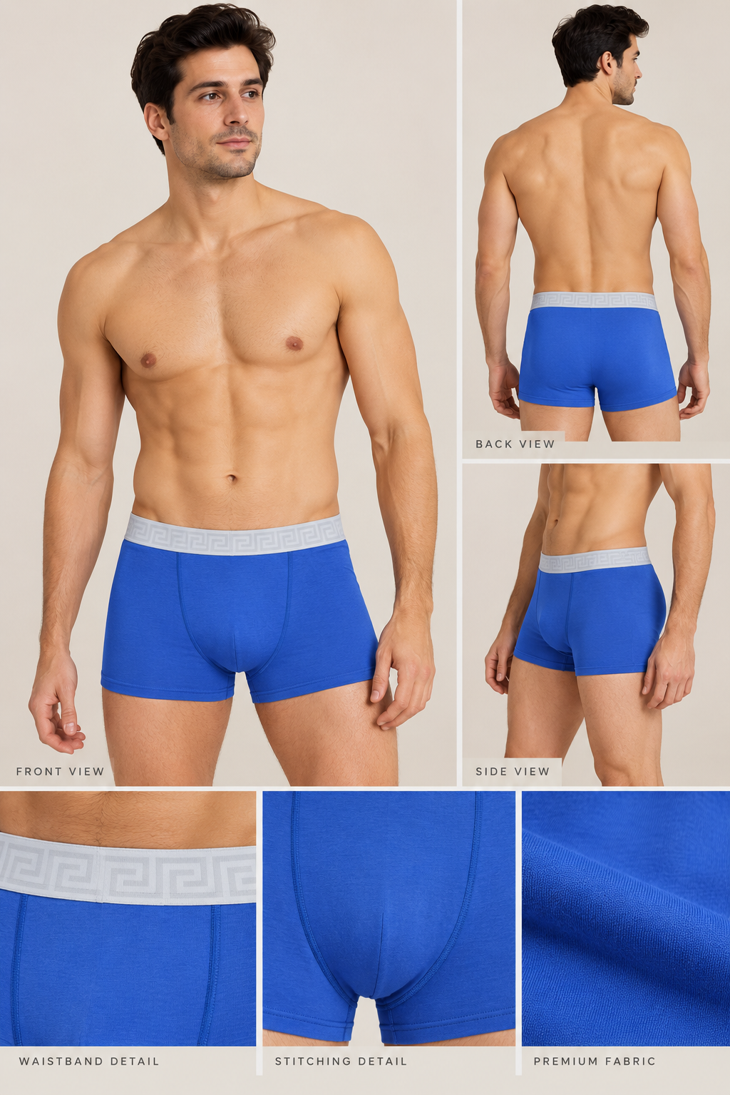 Geometric Luxe Comfort" Men's Trunks (Pack of 3)