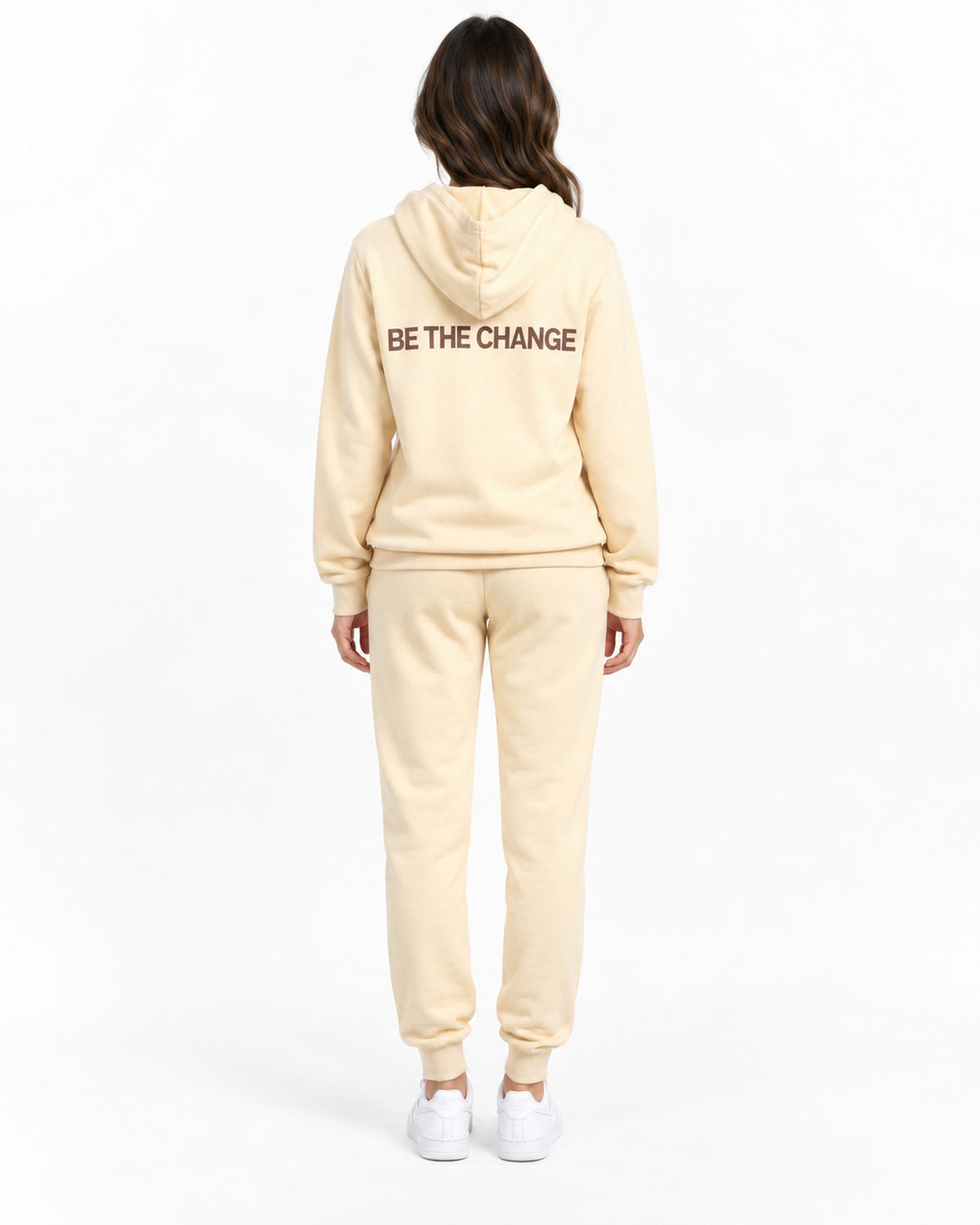 Sustainable Be the Change Hoodie Set with Pants - Beige