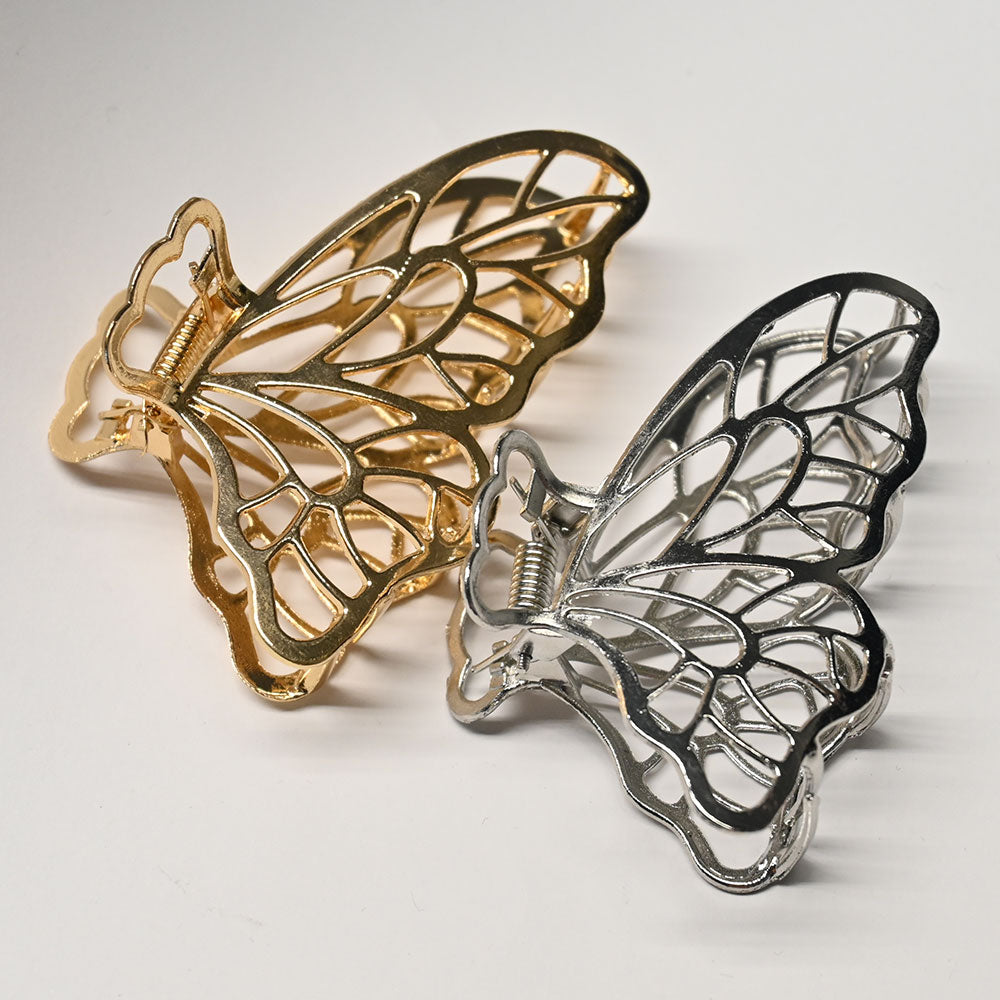 Butterfly Gold & Silver Metal Hair Clips – Elegant Hair Accessories for Women