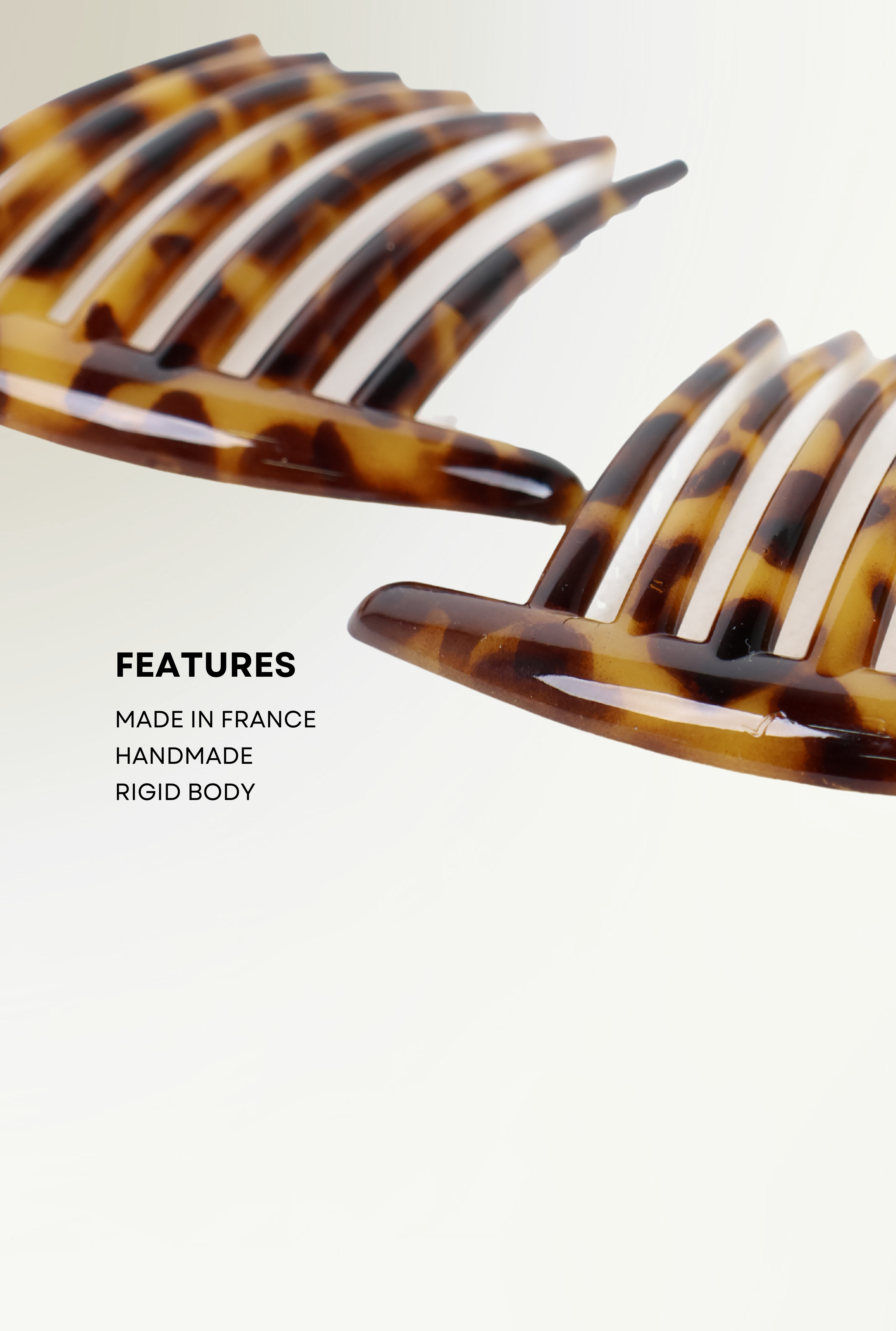 French Tortoise Acetate Side Hair Combs (Pair)