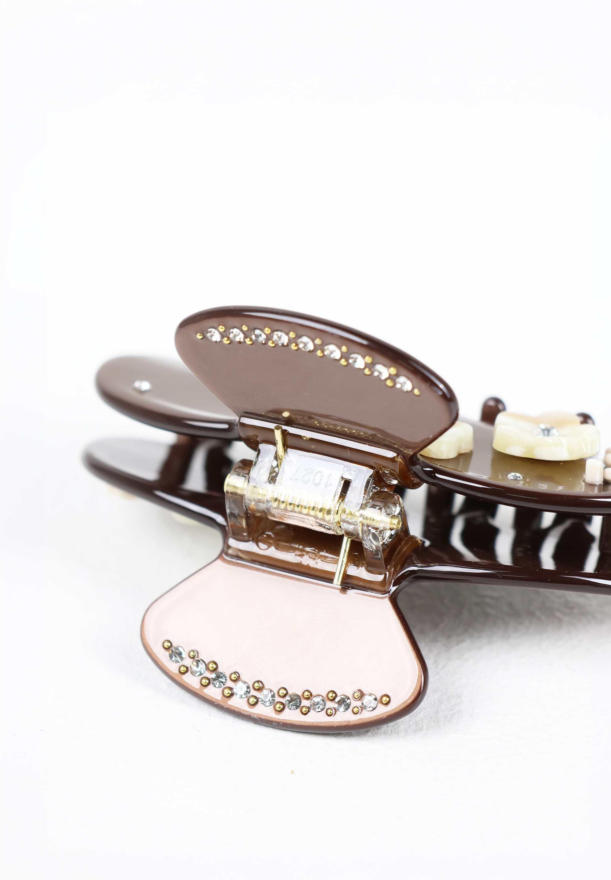 French Floral Embellished Hair Claw Clip