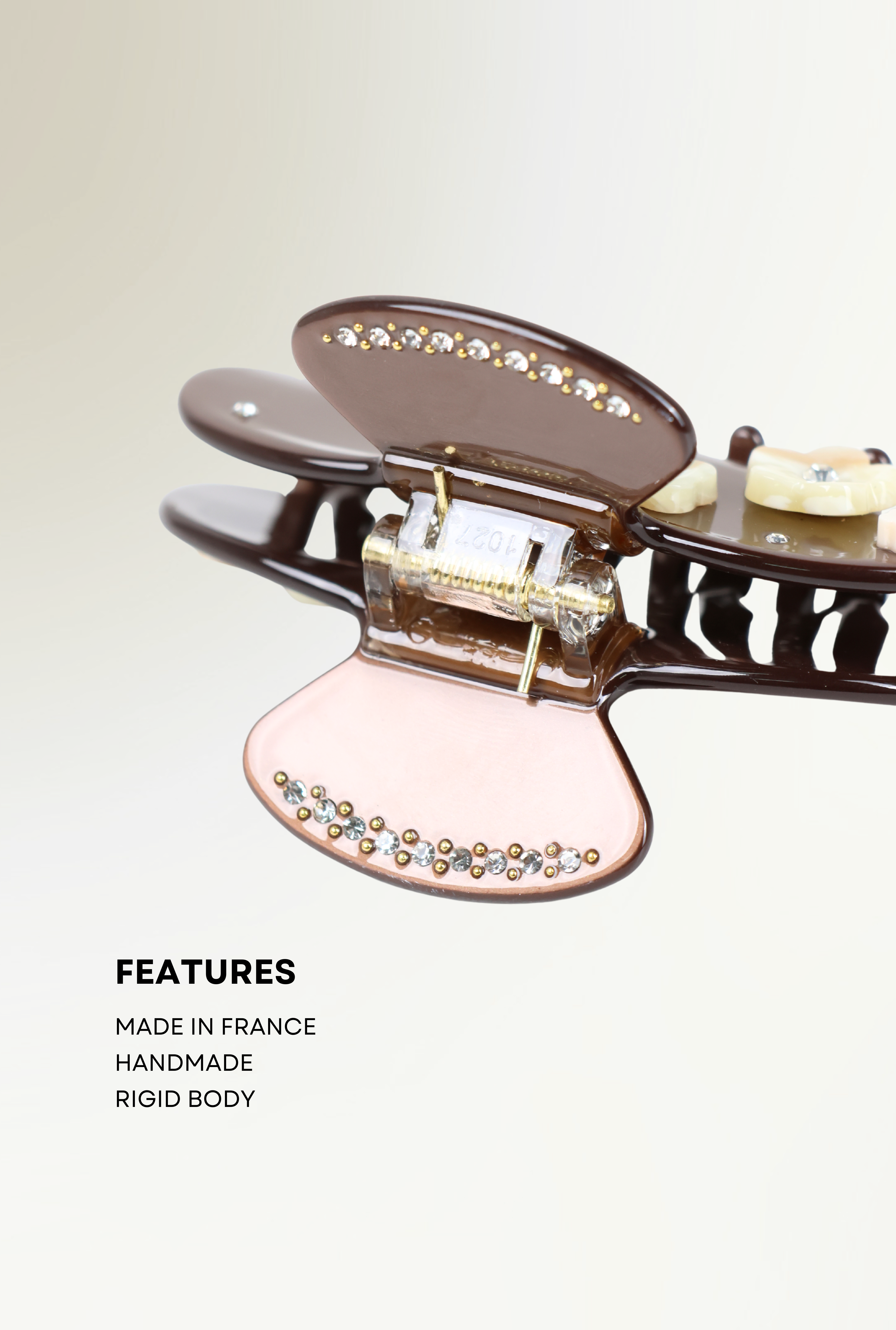 French Floral Embellished Hair Claw Clip