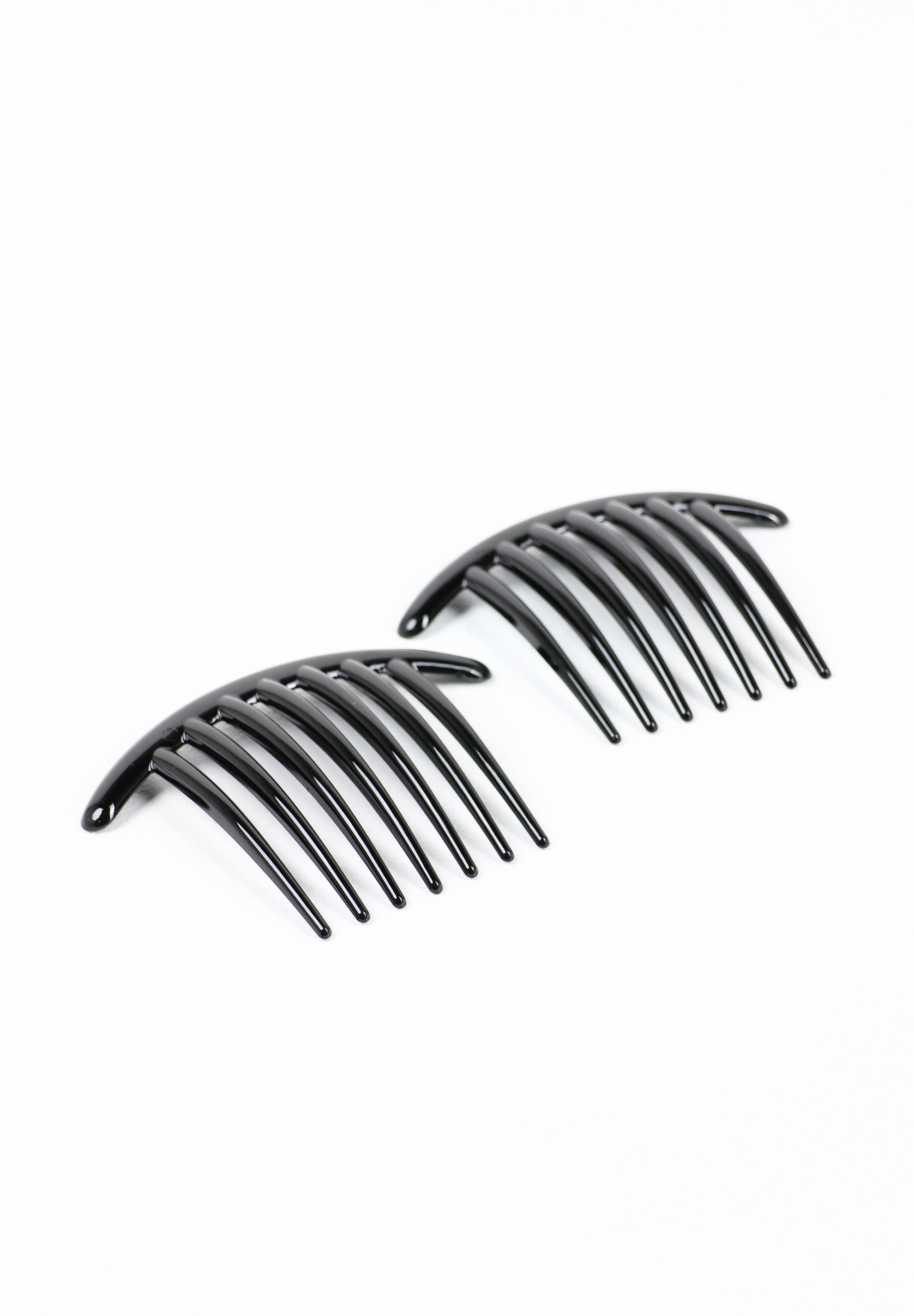 French Onyx Black Acetate Side Hair Combs (Pair)