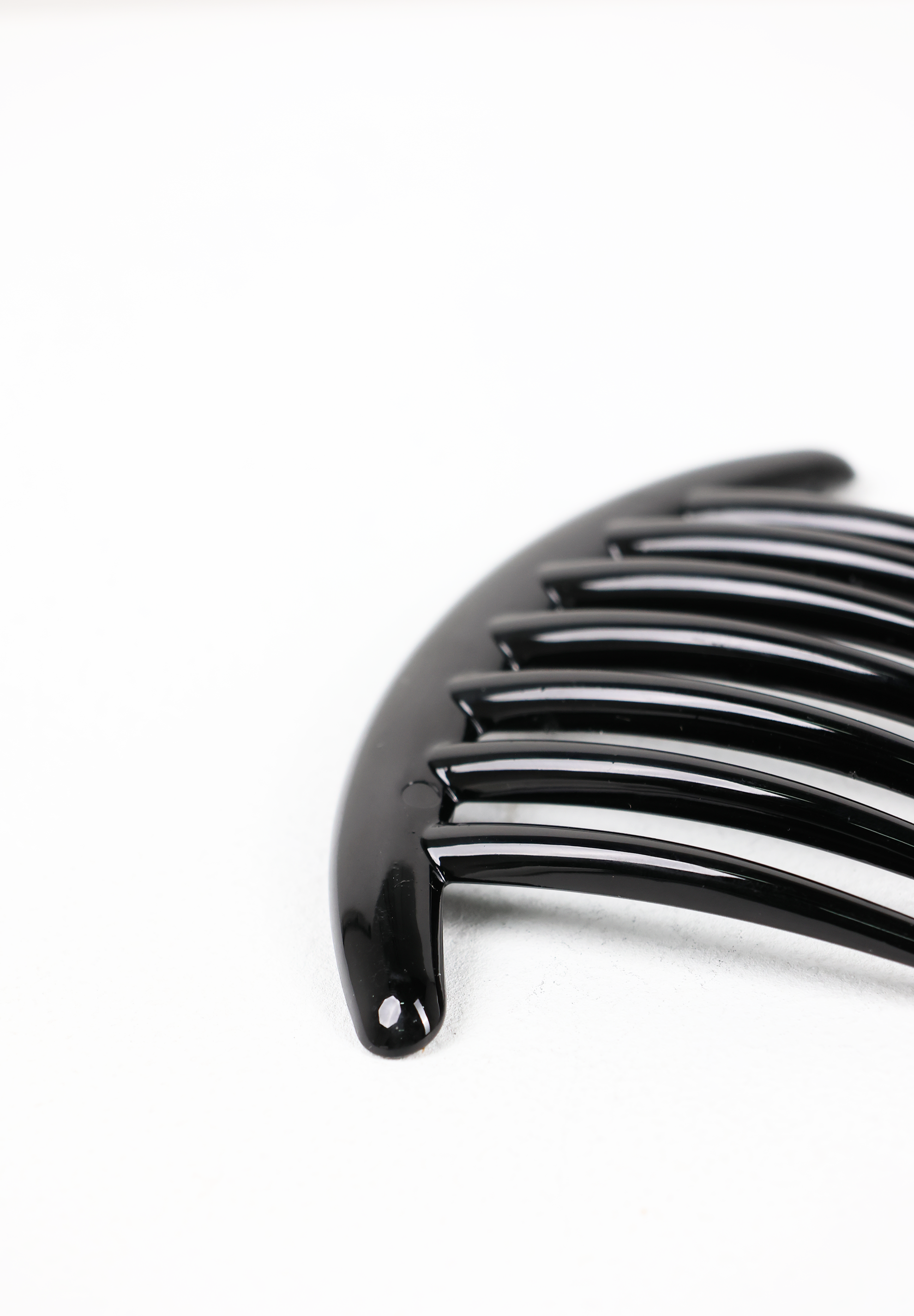 French Onyx Black Acetate Side Hair Combs (Pair)