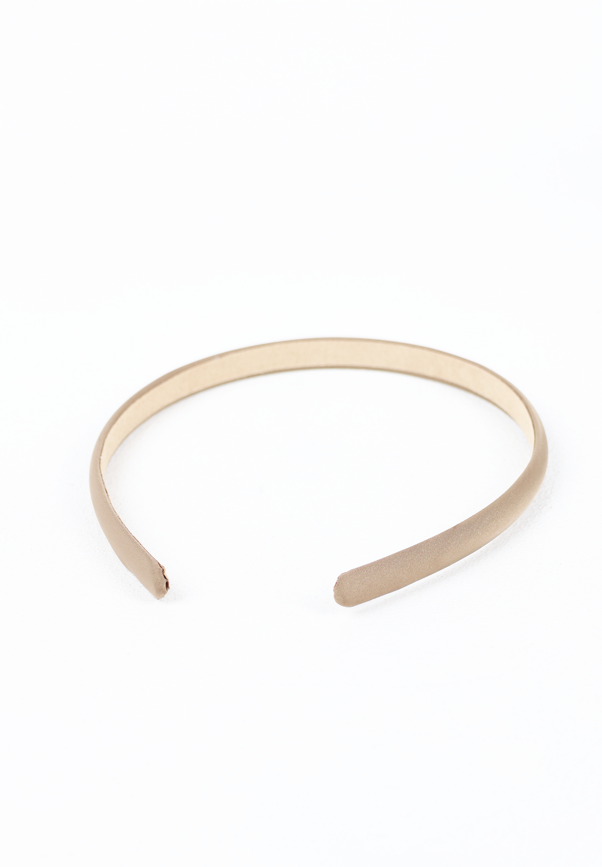 Handmade Taupe Beige Satin Thin Headband