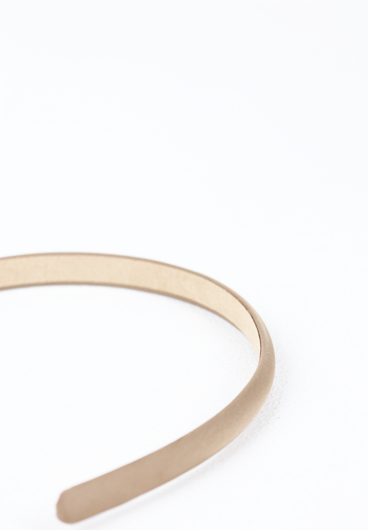 Handmade Taupe Beige Satin Thin Headband