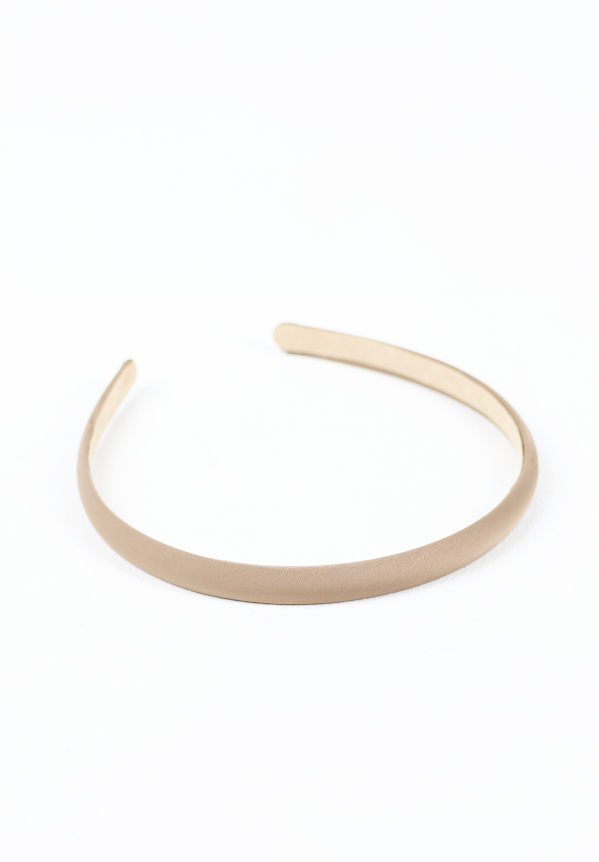 Handmade Taupe Beige Satin Thin Headband