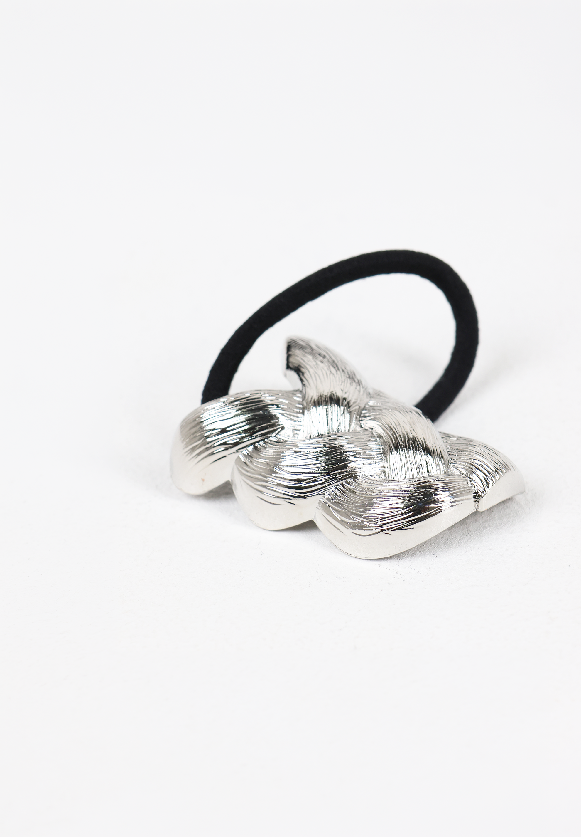 Metallic Textured Braided Hair Elastic Tie