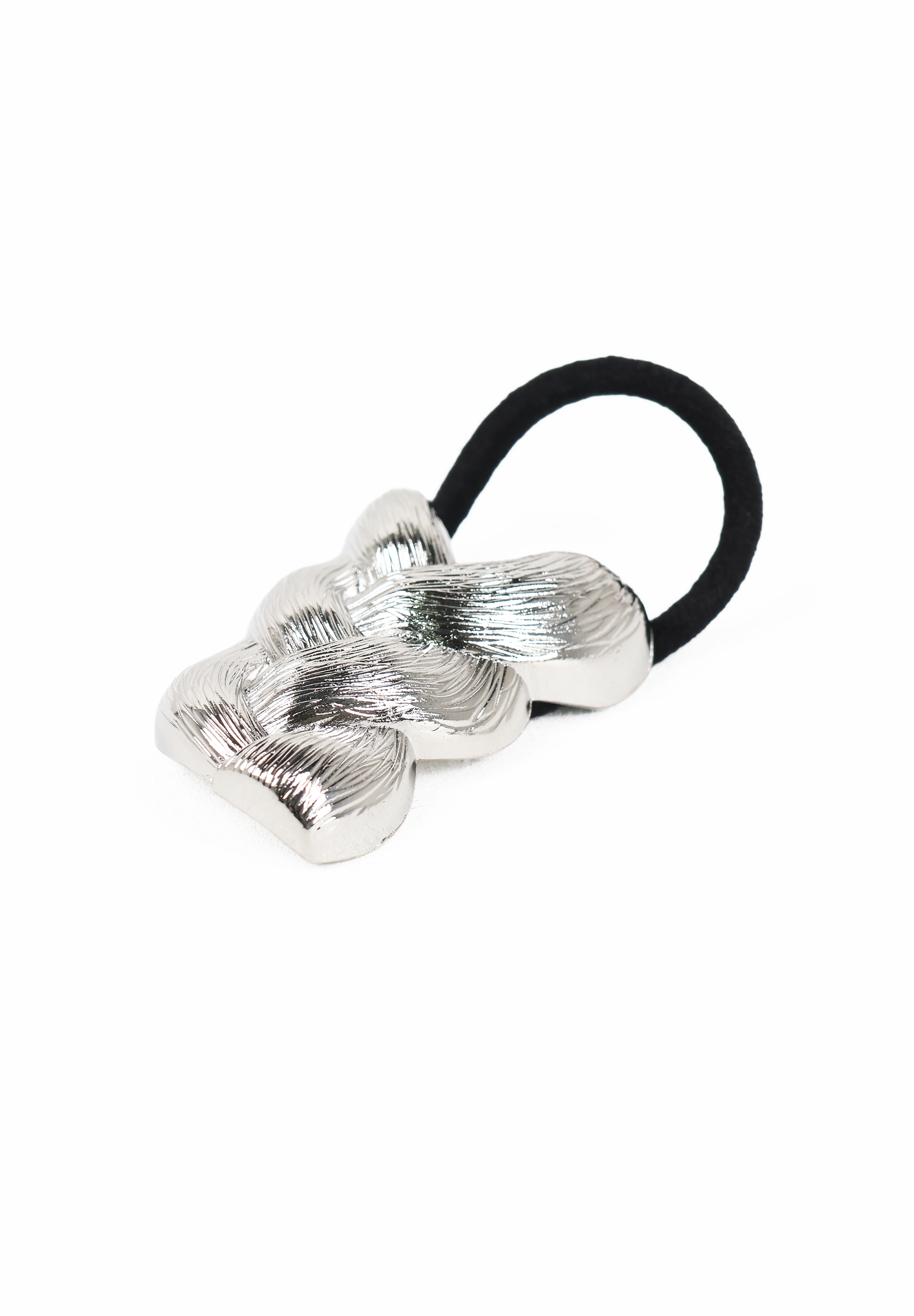 Metallic Textured Braided Hair Elastic Tie