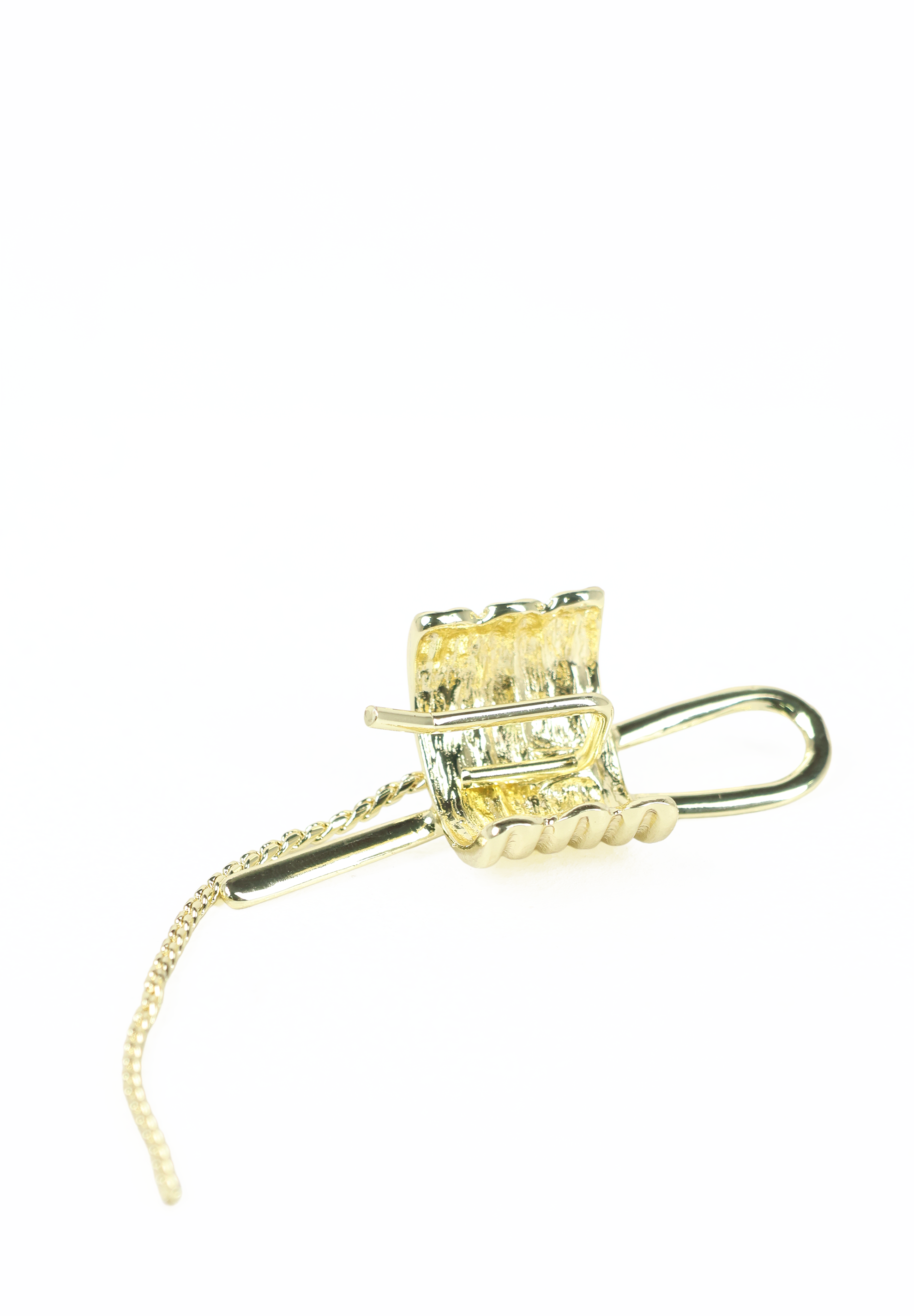 Gold Bow Hair Cuff with Chain Detail