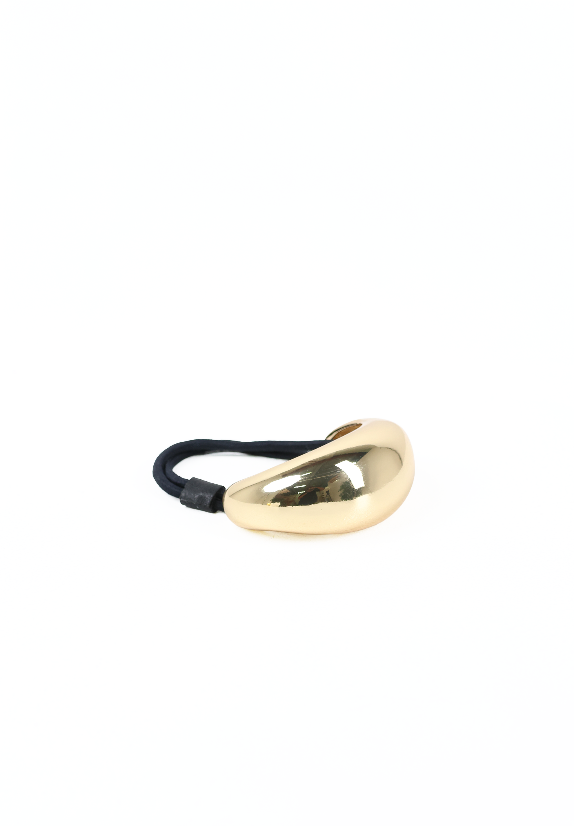Gold Sculptural Teardrop Metal Hair Tie Cuff