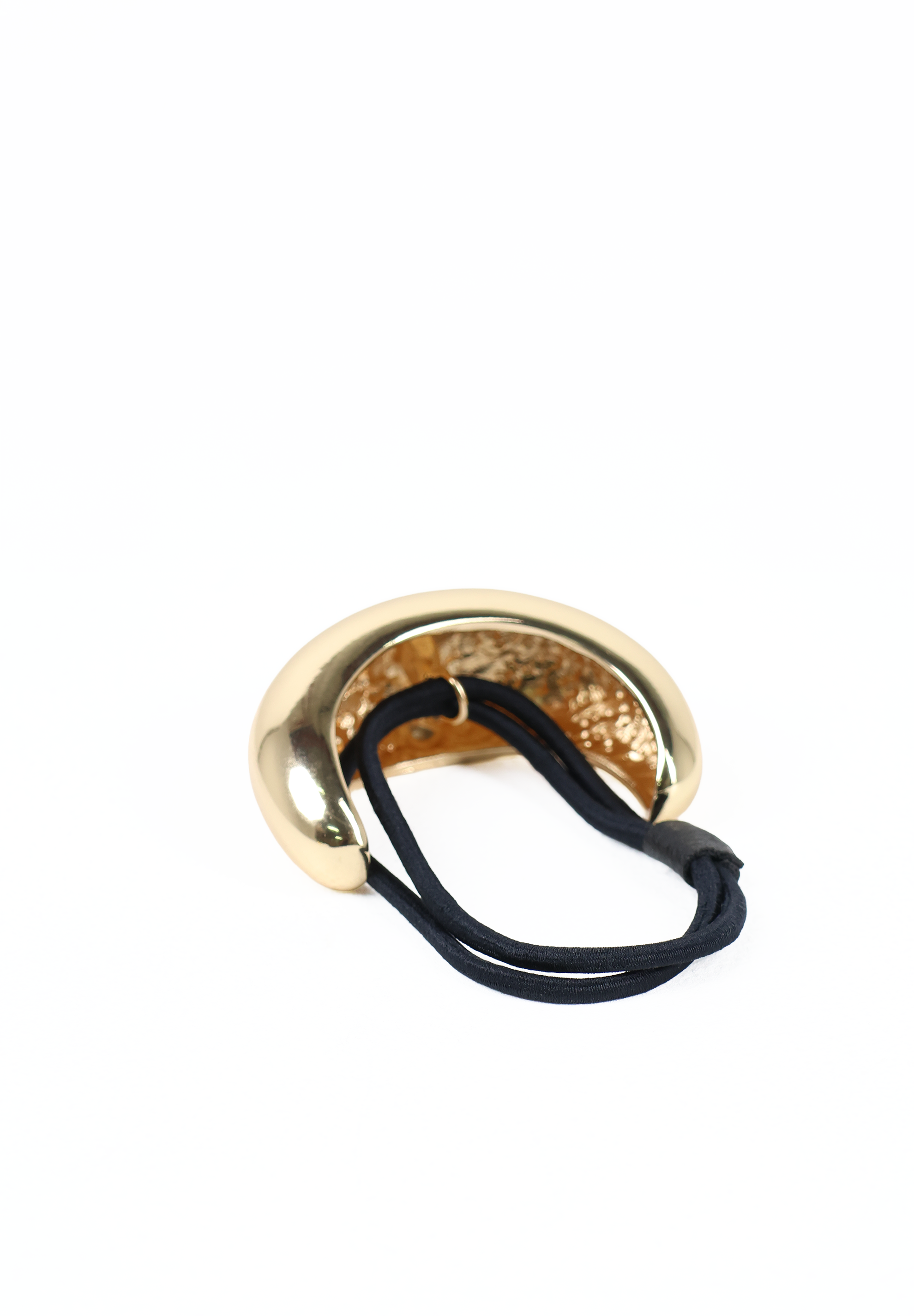 Gold Sculptural Teardrop Metal Hair Tie Cuff