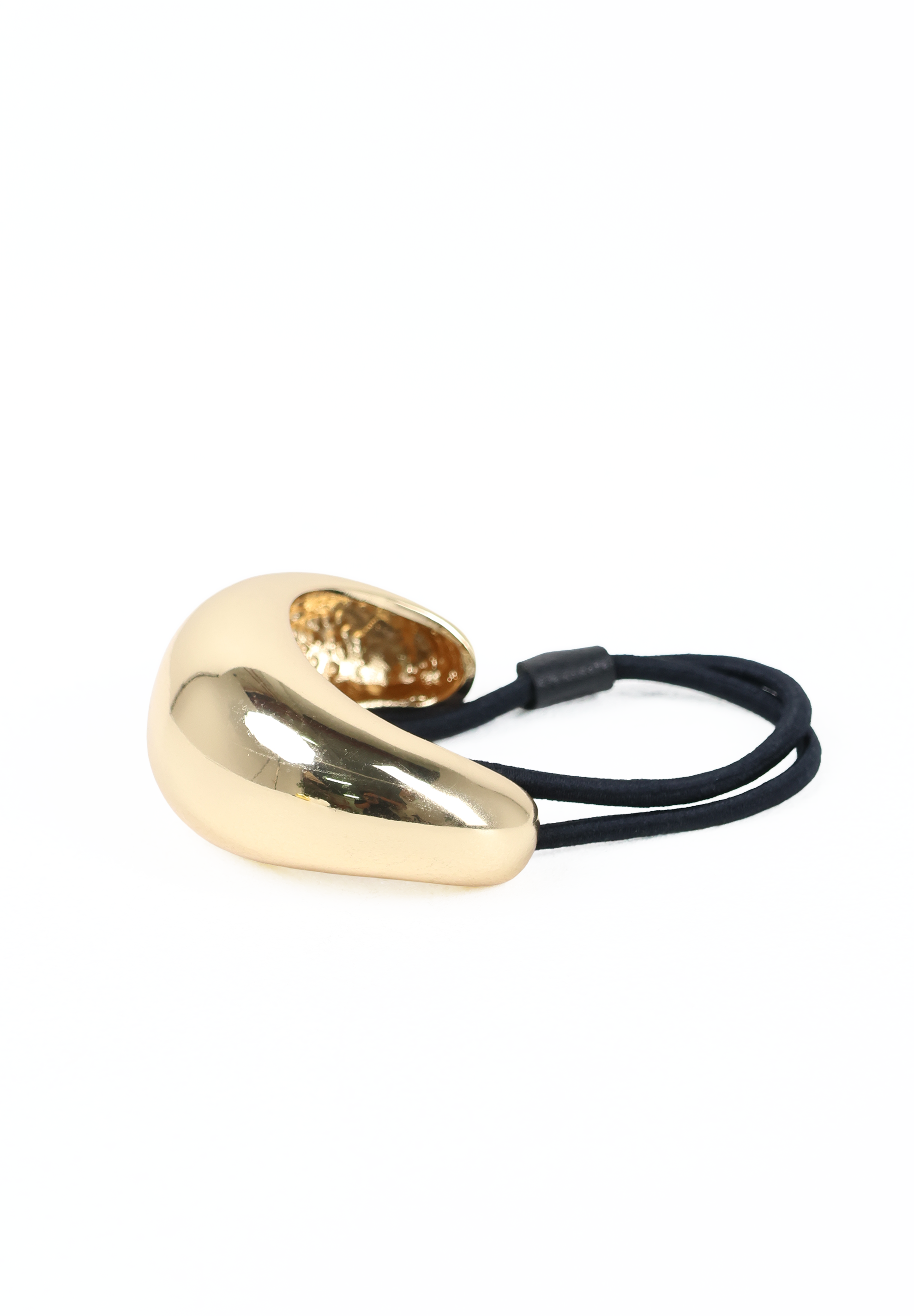 Gold Sculptural Teardrop Metal Hair Tie Cuff