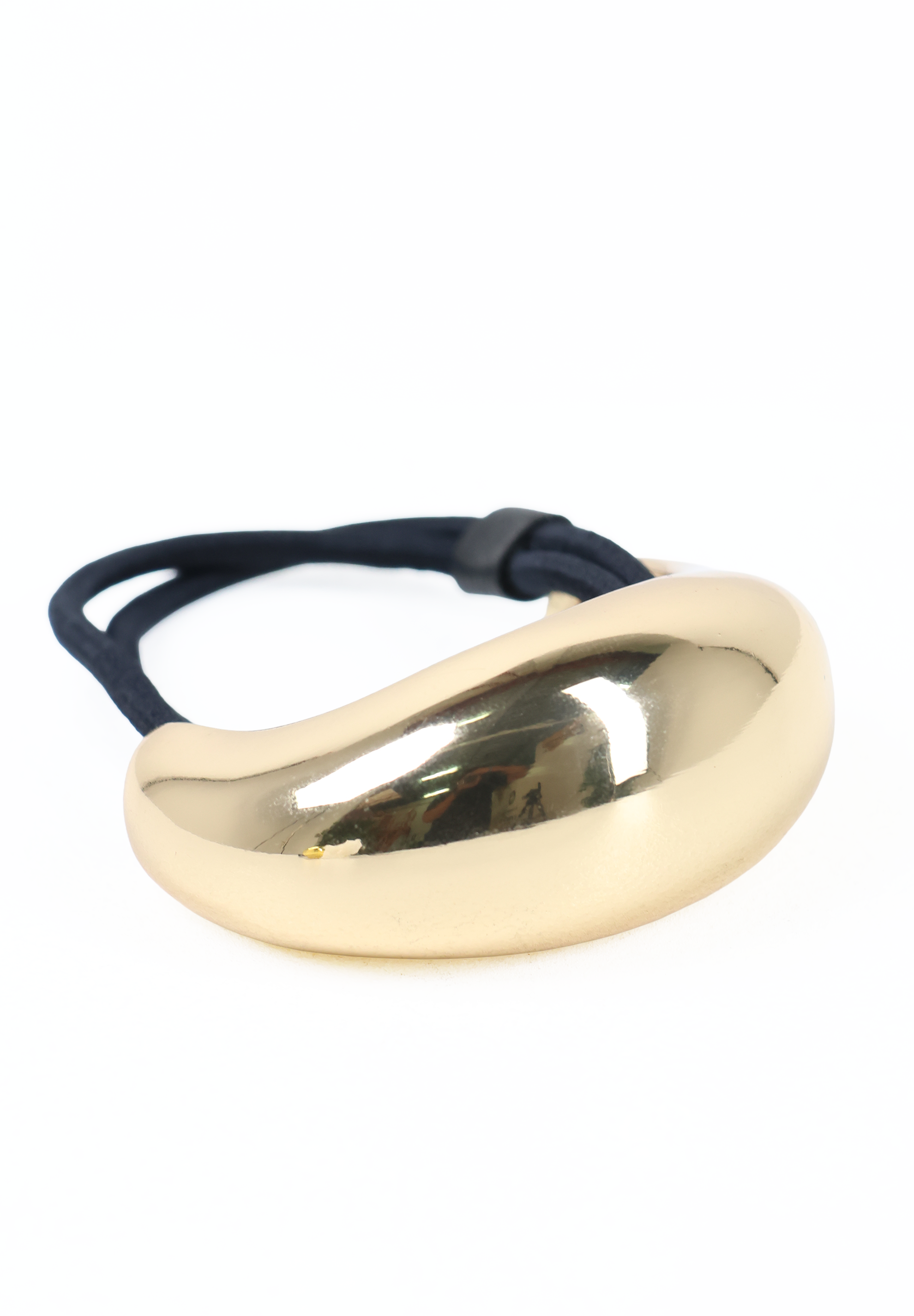 Gold Sculptural Teardrop Metal Hair Tie Cuff