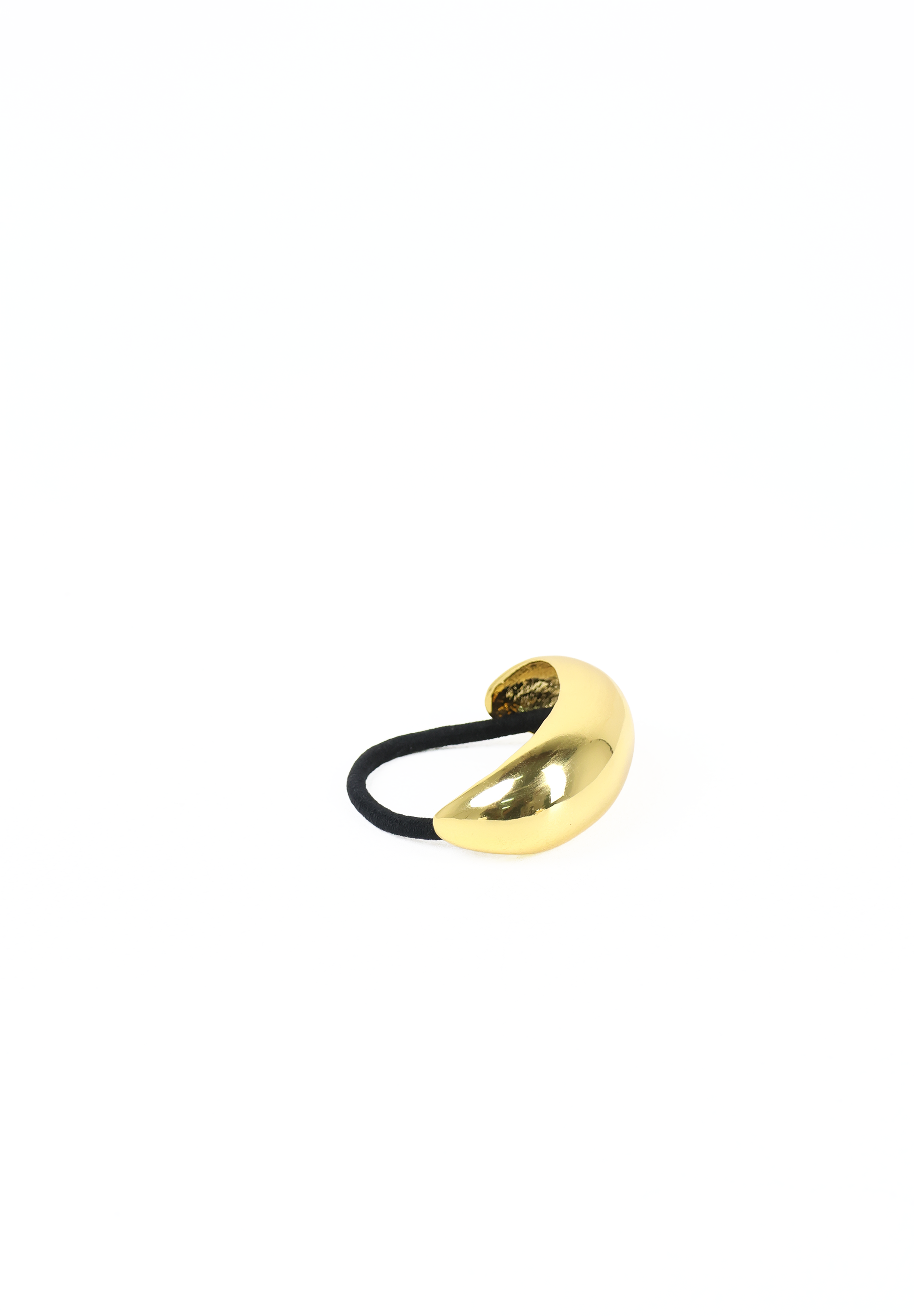 Bright Gold Sculptural Curved Metal Hair Tie Cuff