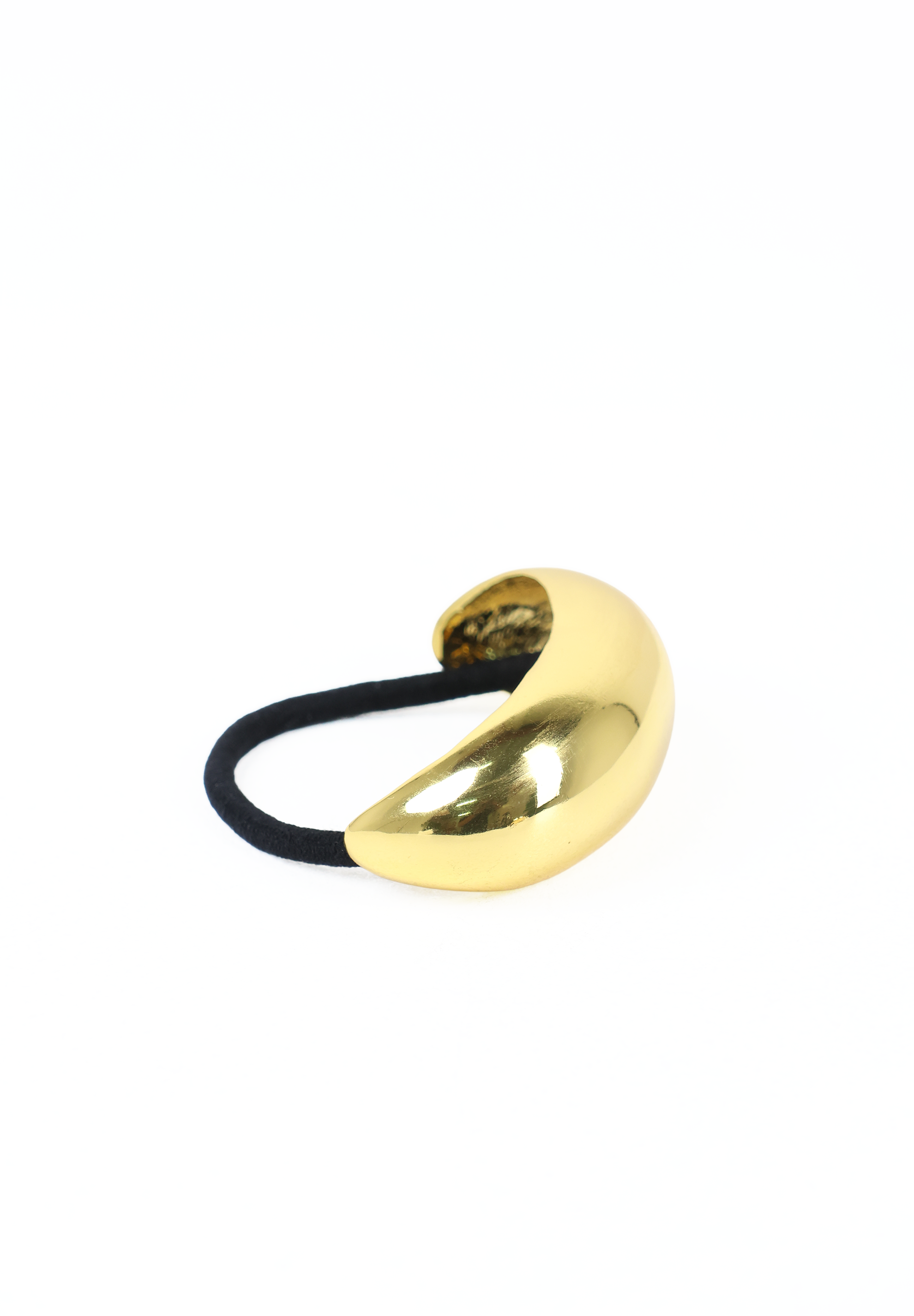 Bright Gold Sculptural Curved Metal Hair Tie Cuff
