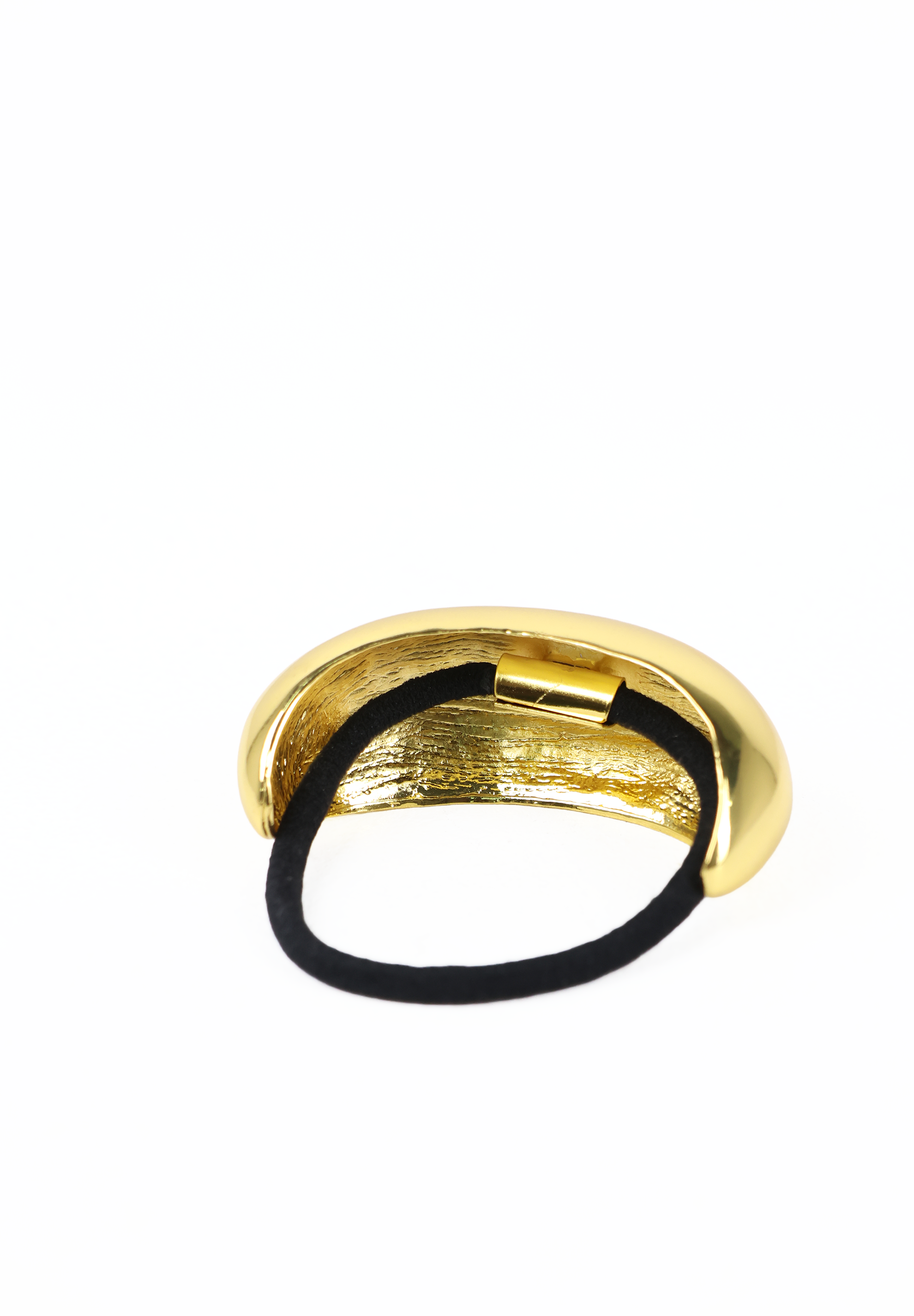 Bright Gold Sculptural Curved Metal Hair Tie Cuff