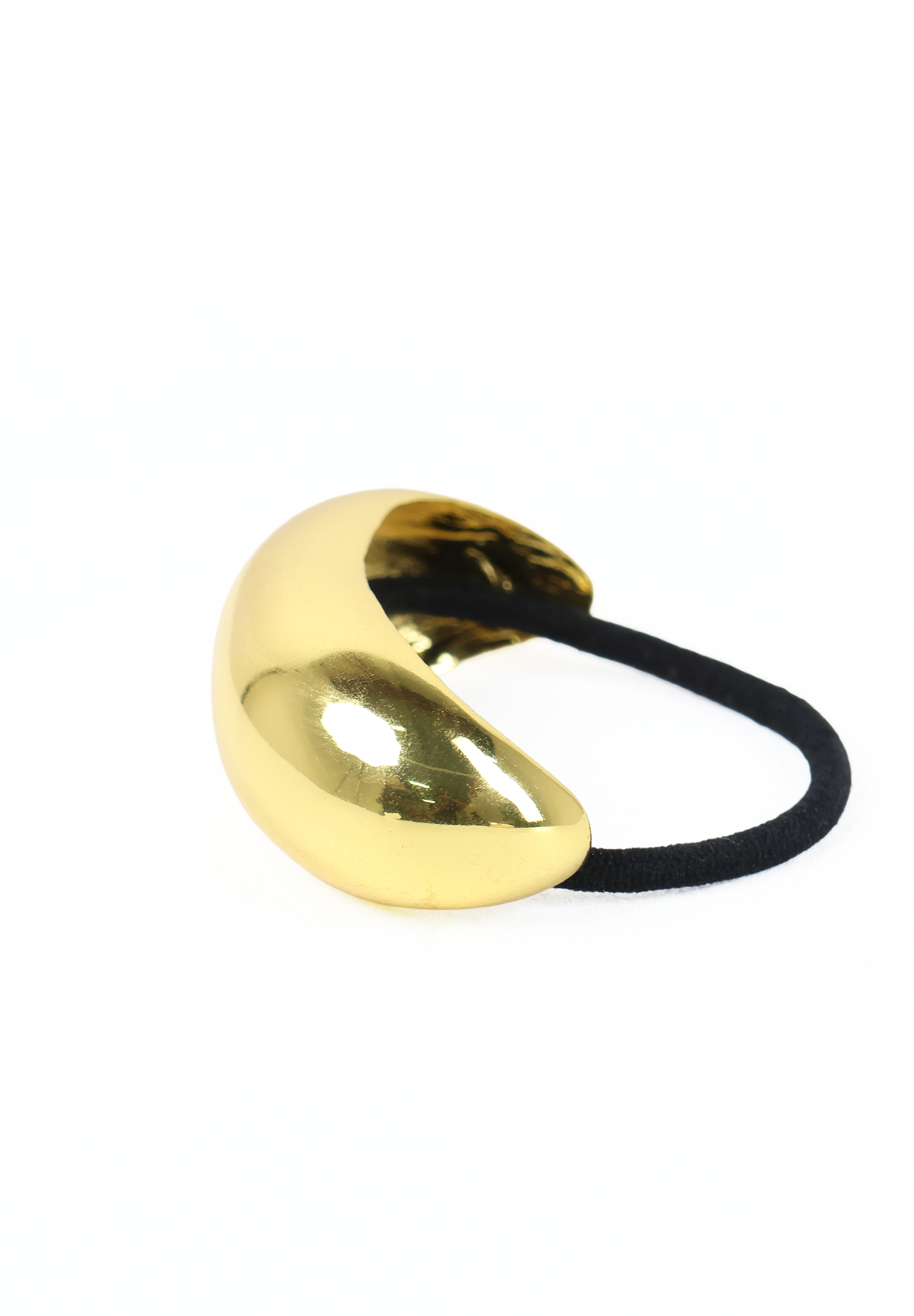 Bright Gold Sculptural Curved Metal Hair Tie Cuff
