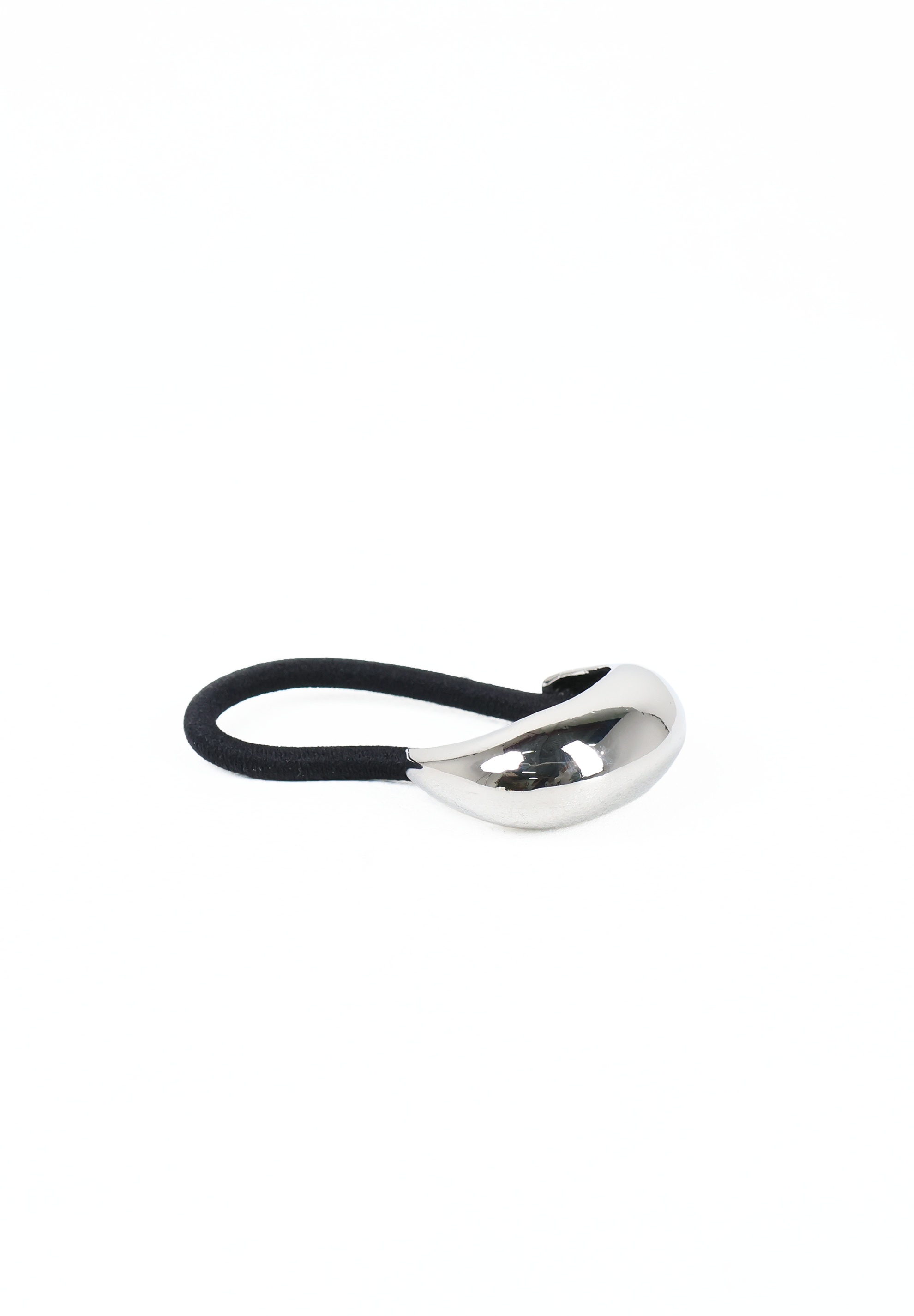 Silver Sculptural Teardrop Metal Hair Tie Cuff