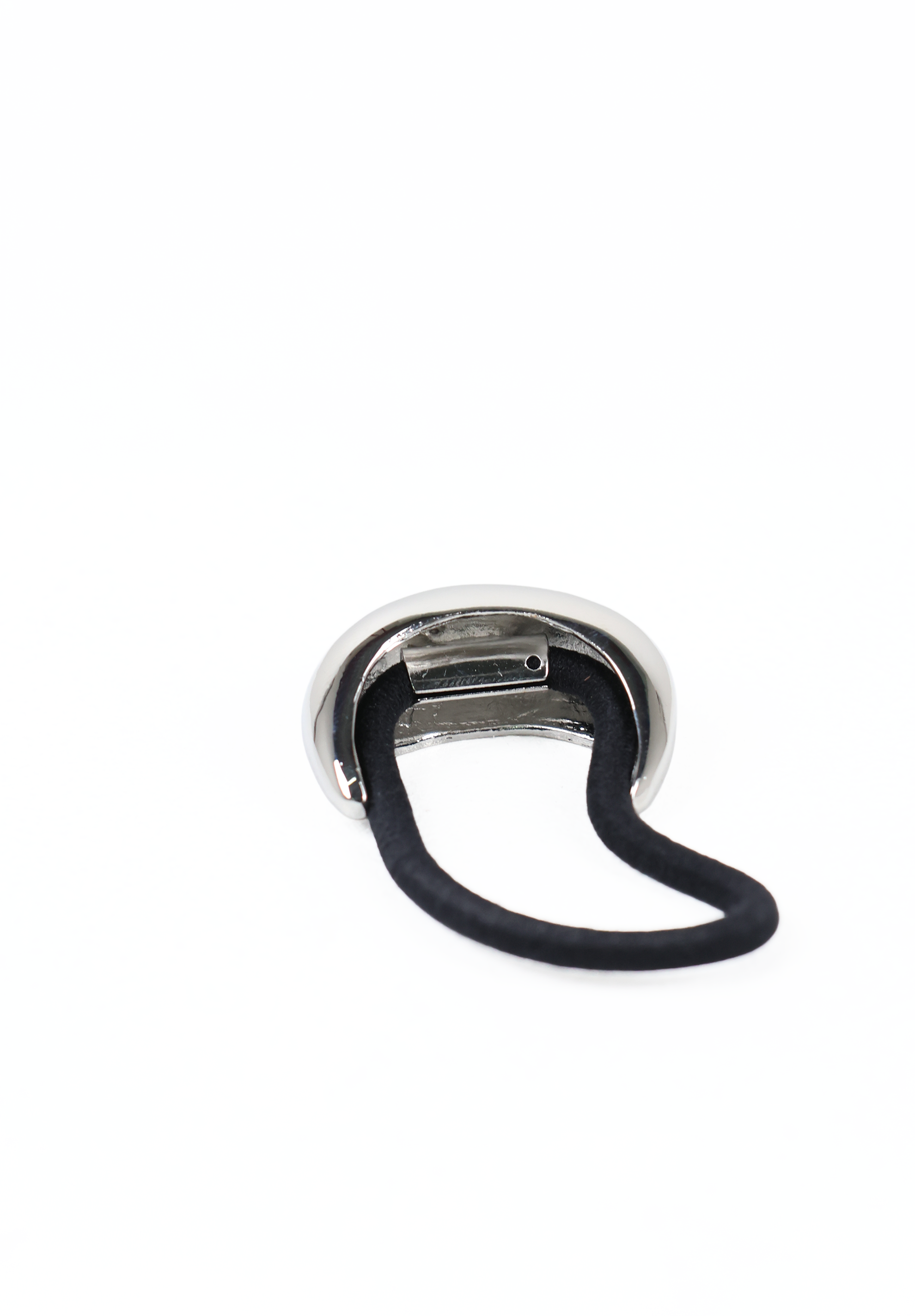 Silver Sculptural Teardrop Metal Hair Tie Cuff