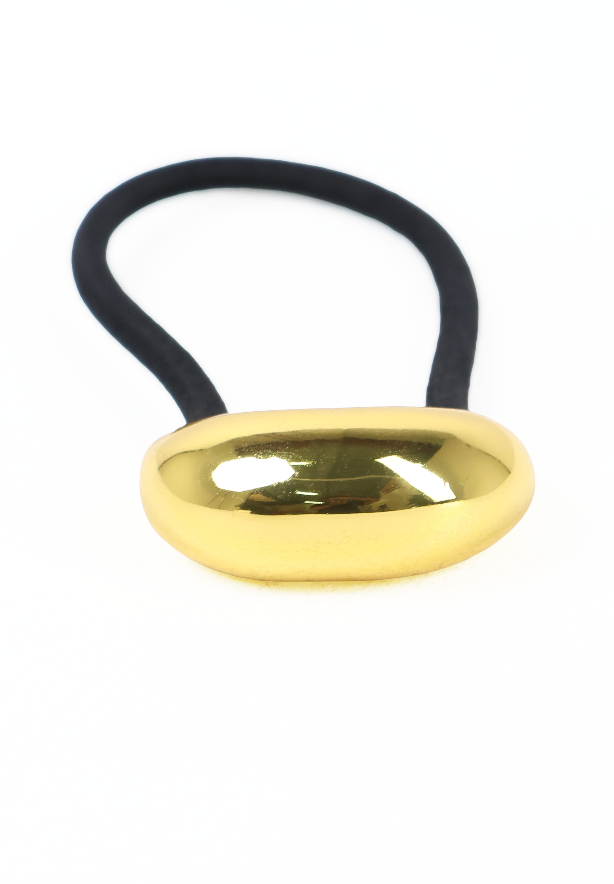 Gold Pebble Metal Elastic Hair Tie