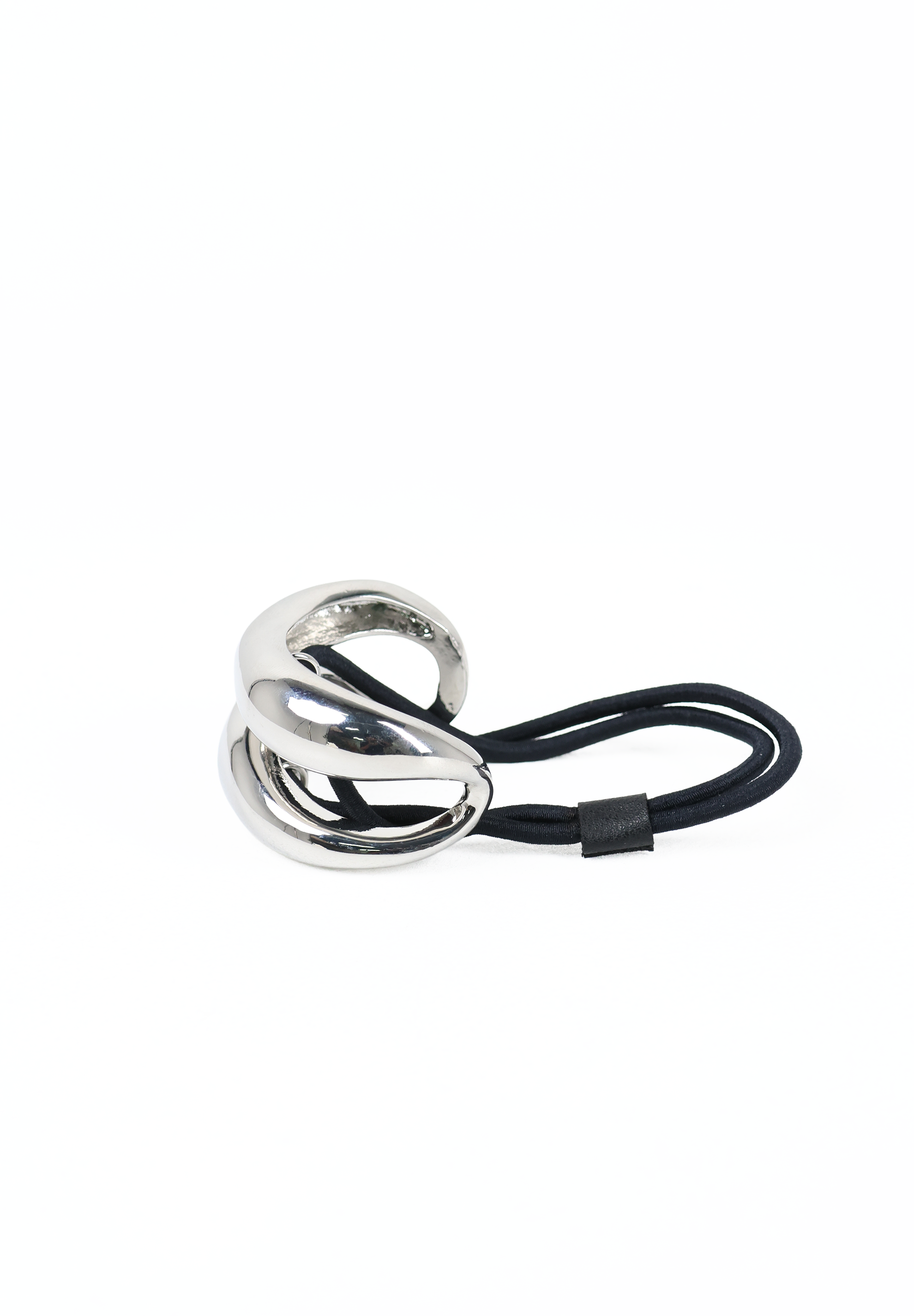 Silver Hollow Sculptural Metal Hair Tie Cuff