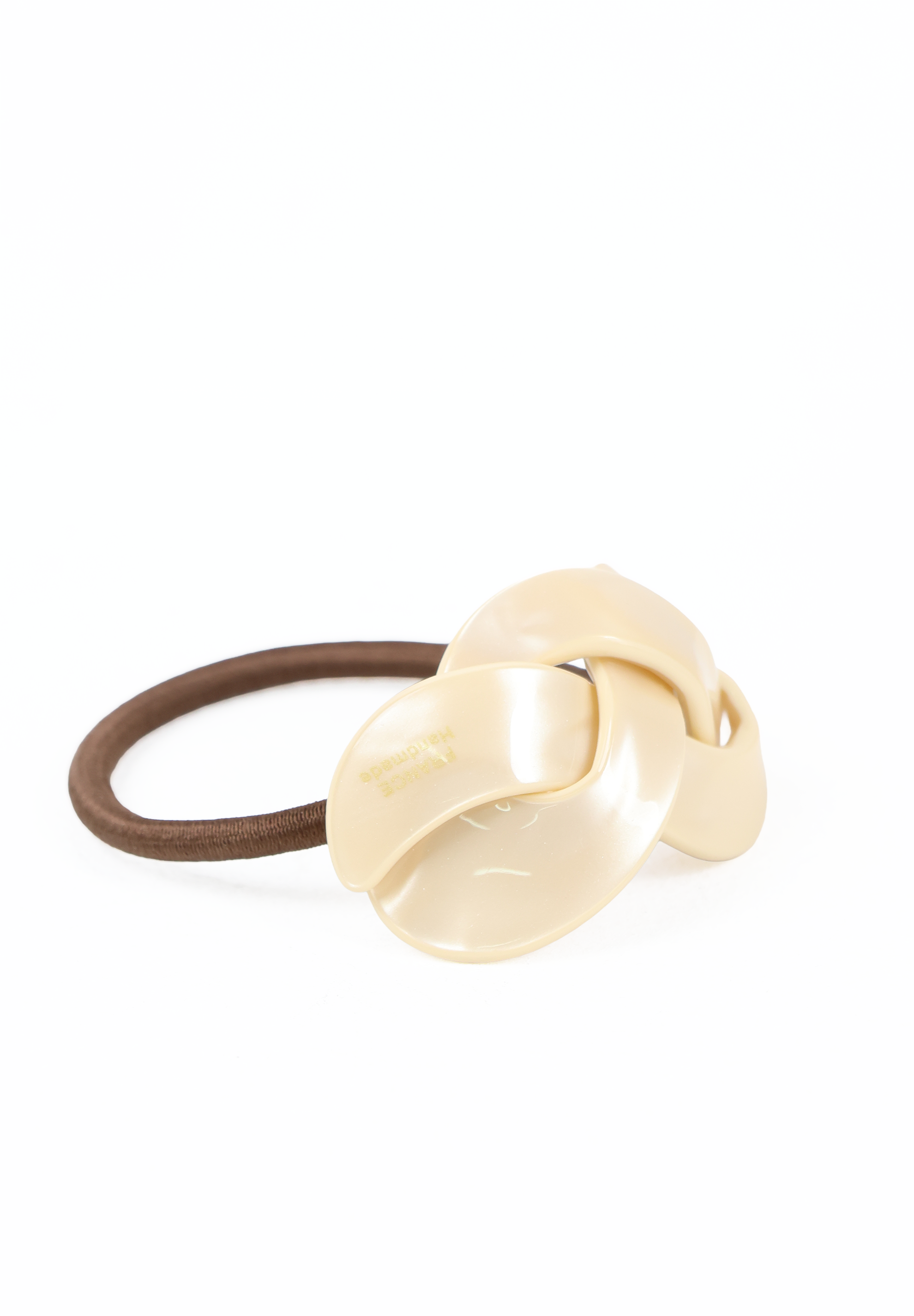 Cream Sculptural Ribbon Hair Tie Elastic
