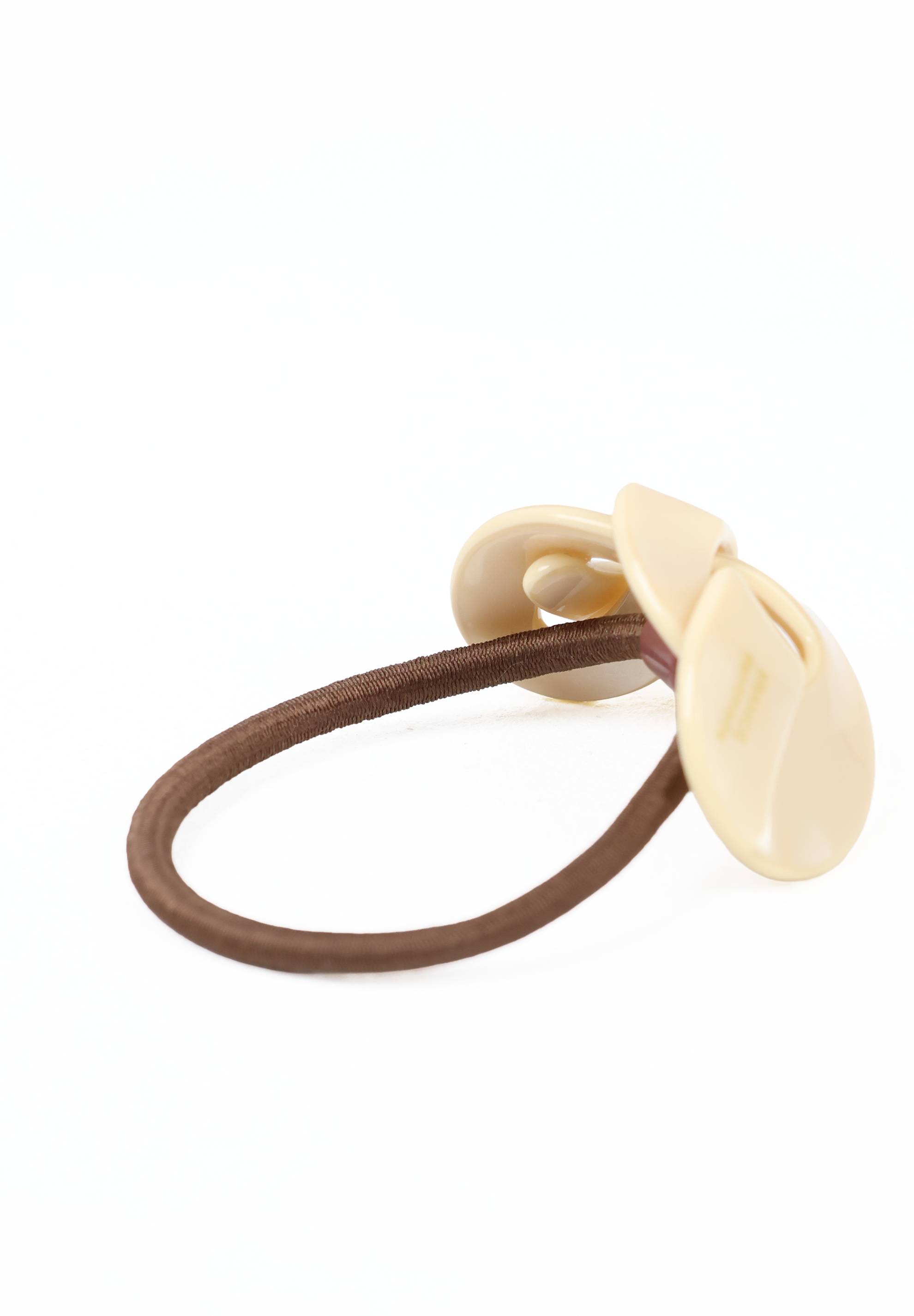 Cream Sculptural Ribbon Hair Tie Elastic