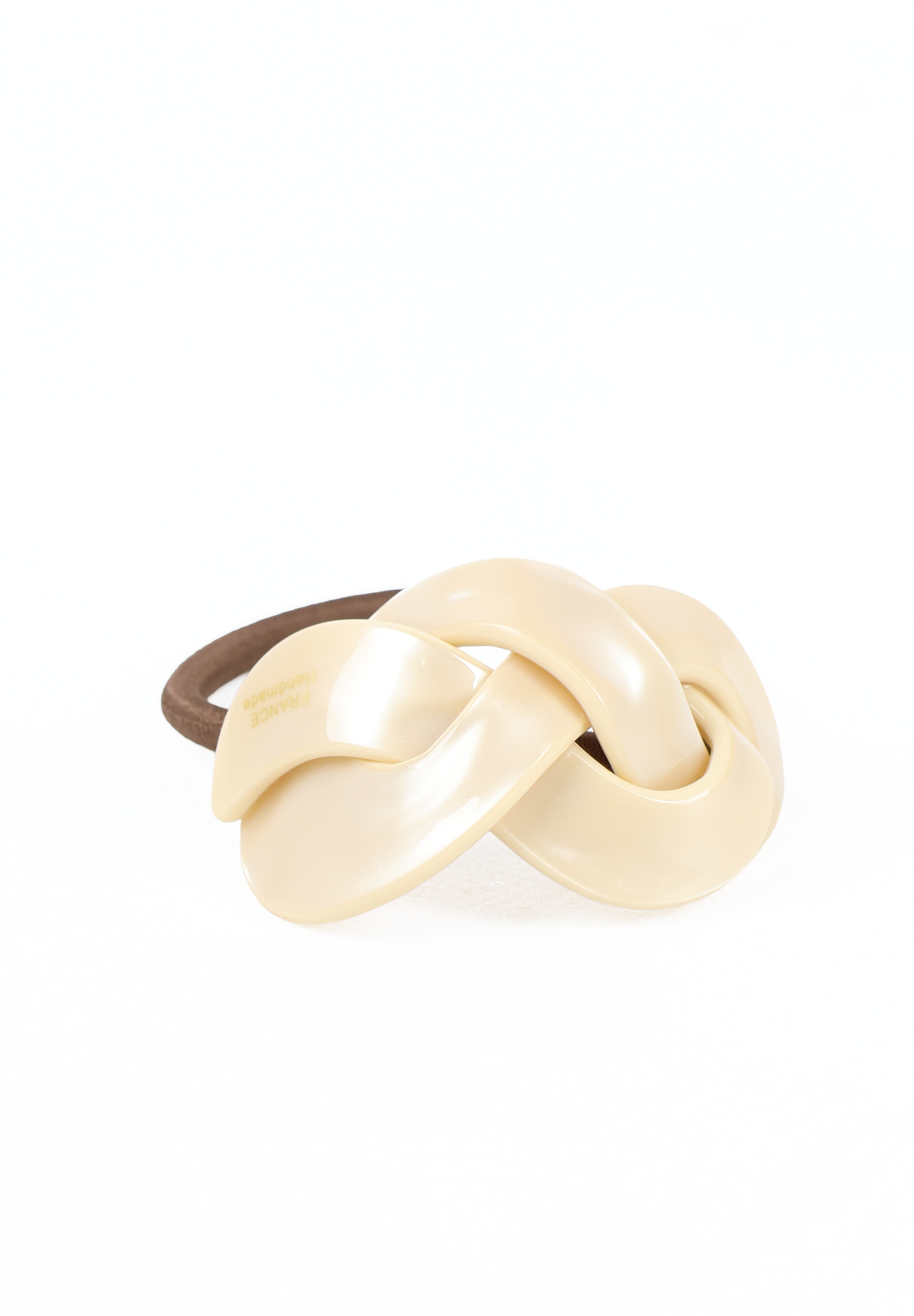 Cream Sculptural Ribbon Hair Tie Elastic
