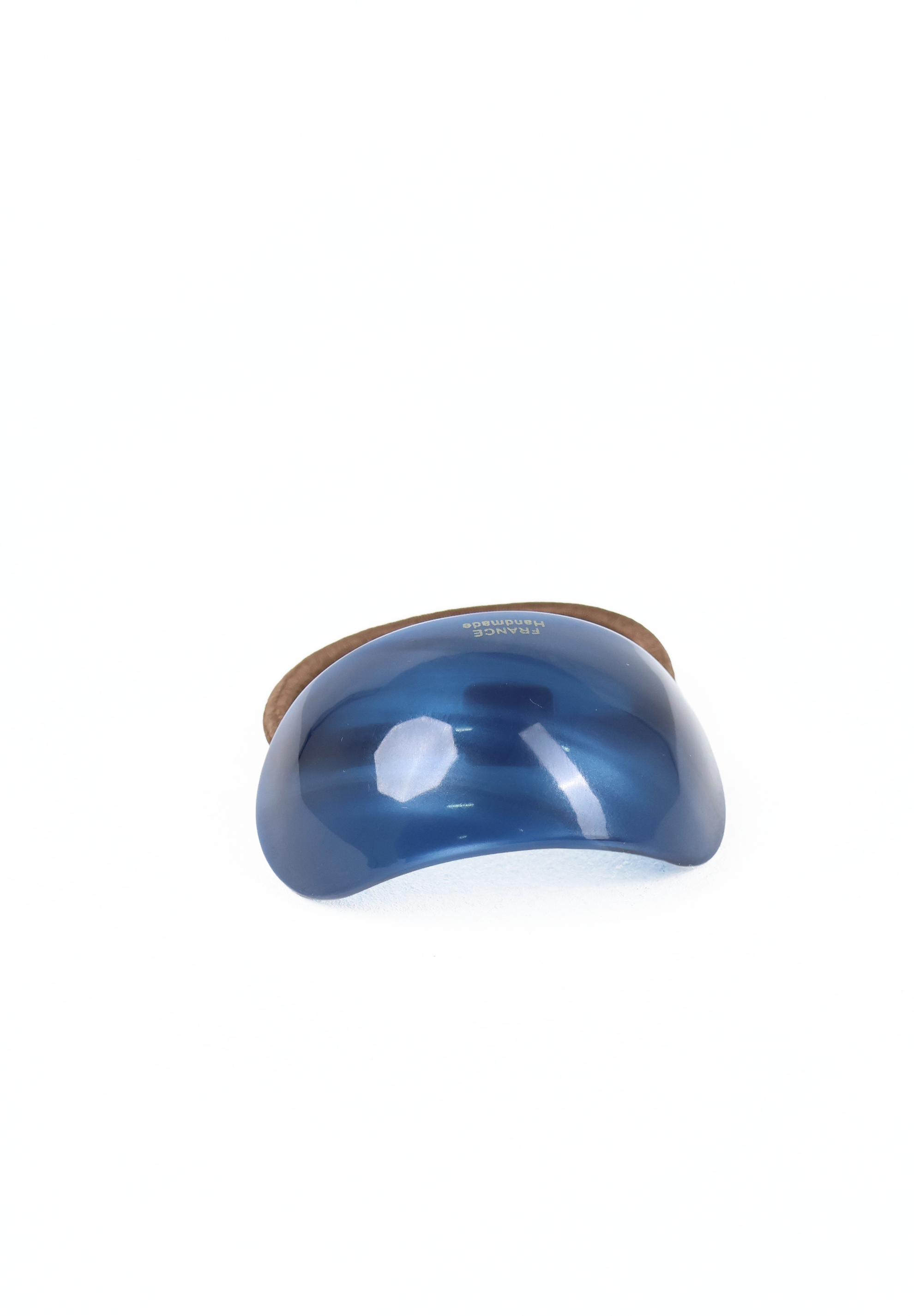 Blue Curved Resin Hair Tie Cuff