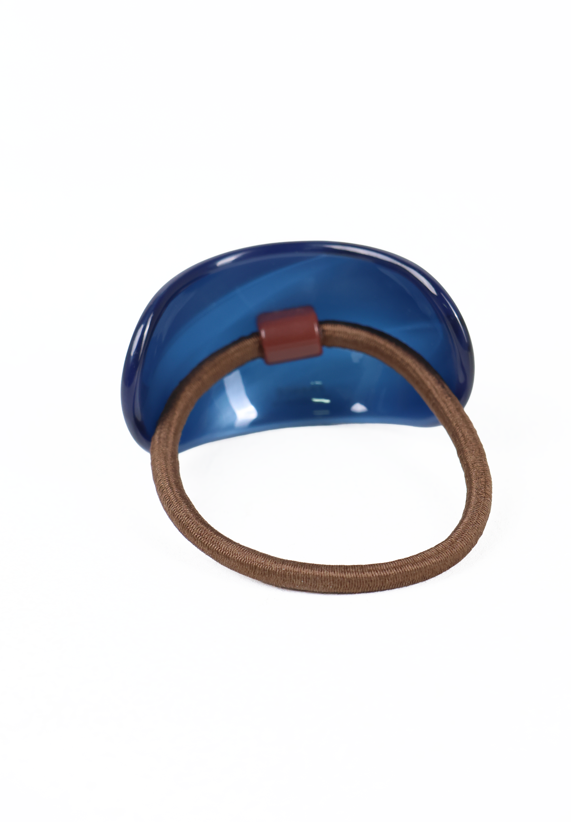 Blue Curved Resin Hair Tie Cuff