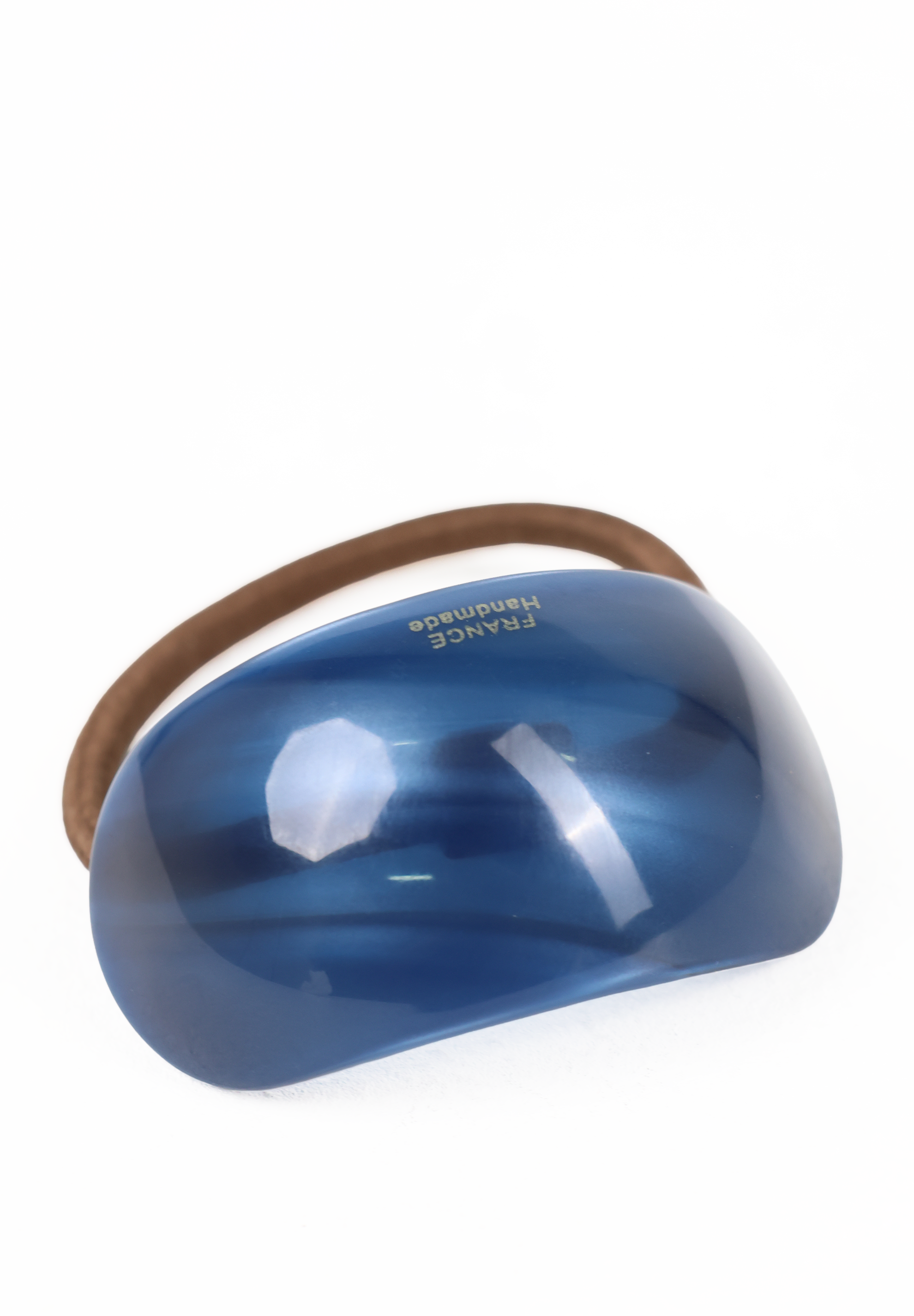 Blue Curved Resin Hair Tie Cuff