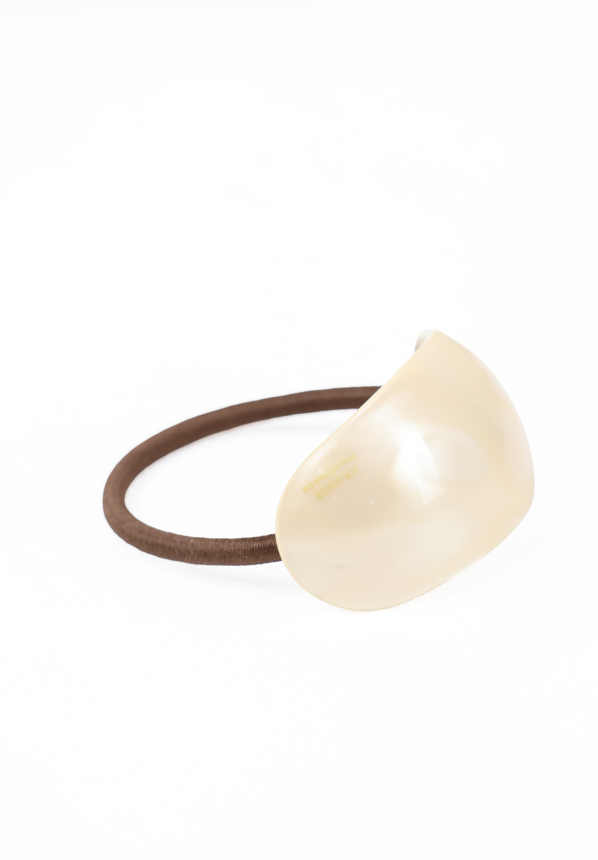 Cream Curved Resin Hair Tie Cuff