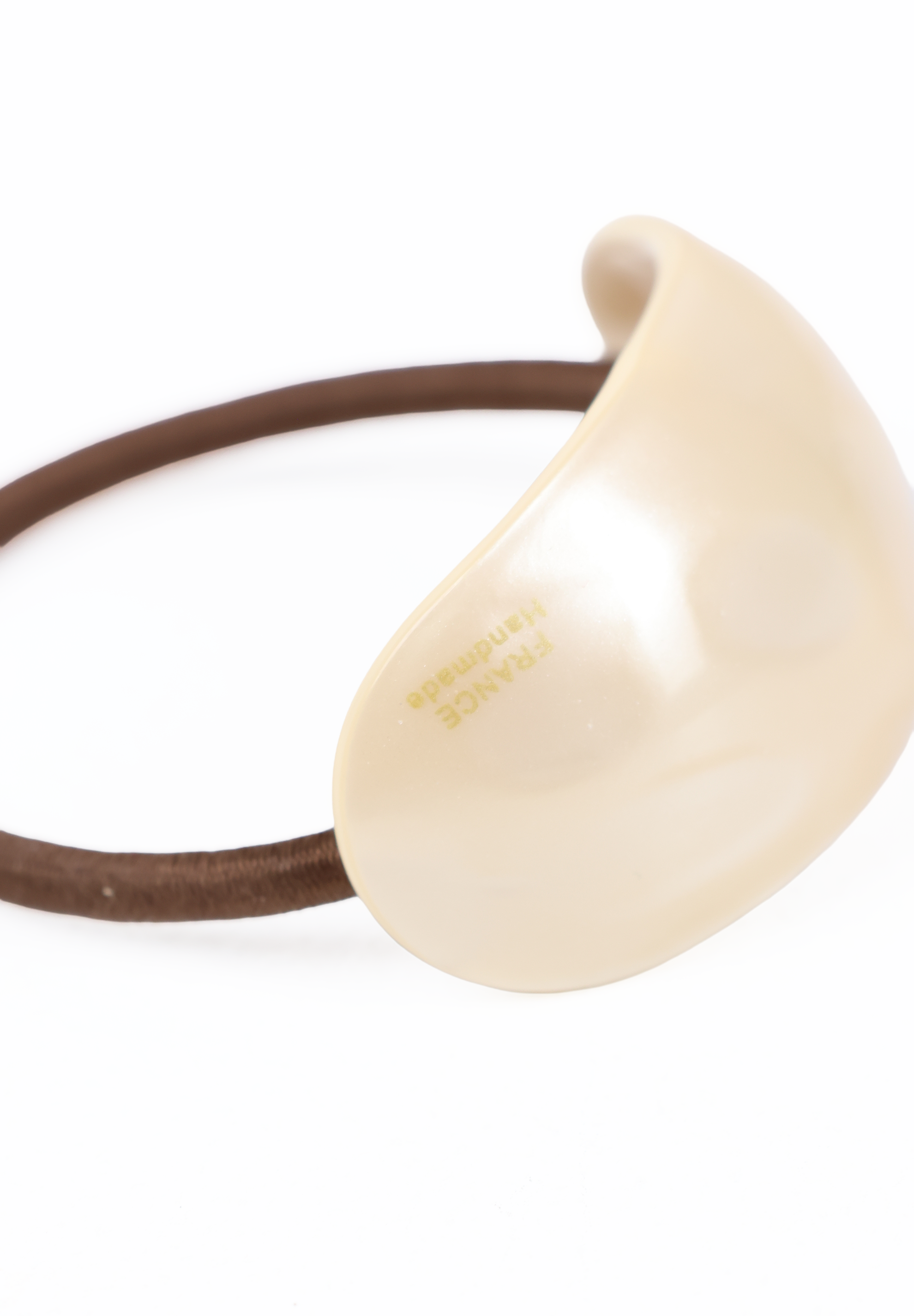Cream Curved Resin Hair Tie Cuff