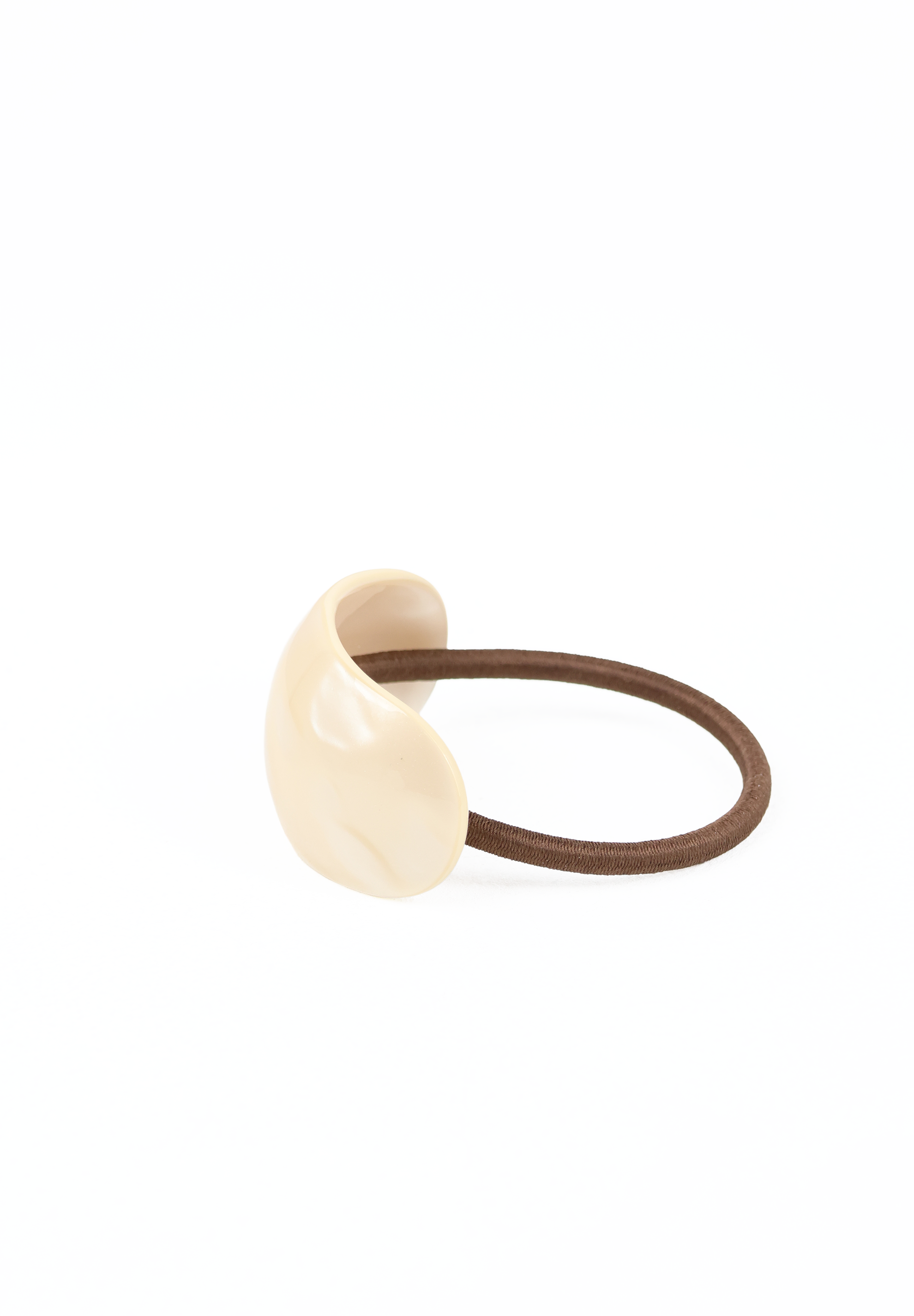 Cream Curved Resin Hair Tie Cuff